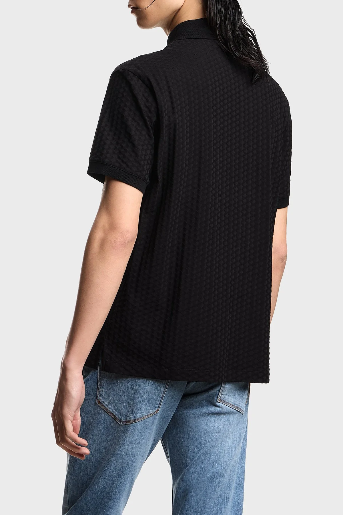 Emporio Armani Pamuklu Regular Fit Logolu Düğmeli Erkek Polo EM001295 AF10762 FC295 SİYAH - 3