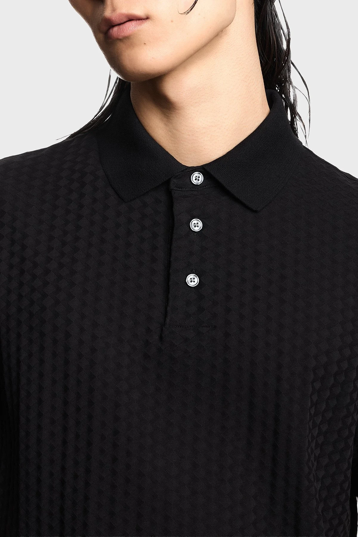 Emporio Armani Pamuklu Regular Fit Logolu Düğmeli Erkek Polo EM001295 AF10762 FC295 SİYAH - 4