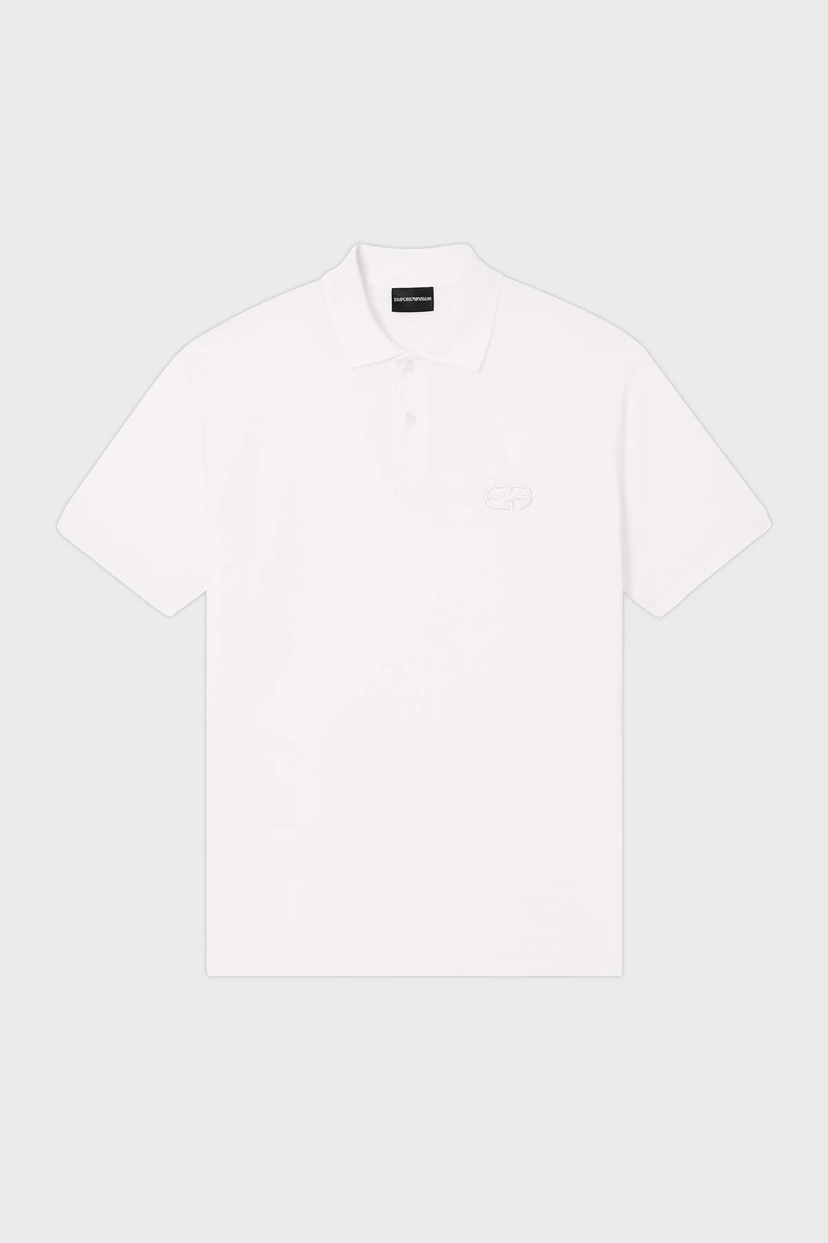 Emporio Armani Pamuklu Regular Fit Logolu Düğmeli Erkek Polo EM004579 AF13742 U0003 BEYAZ - 5