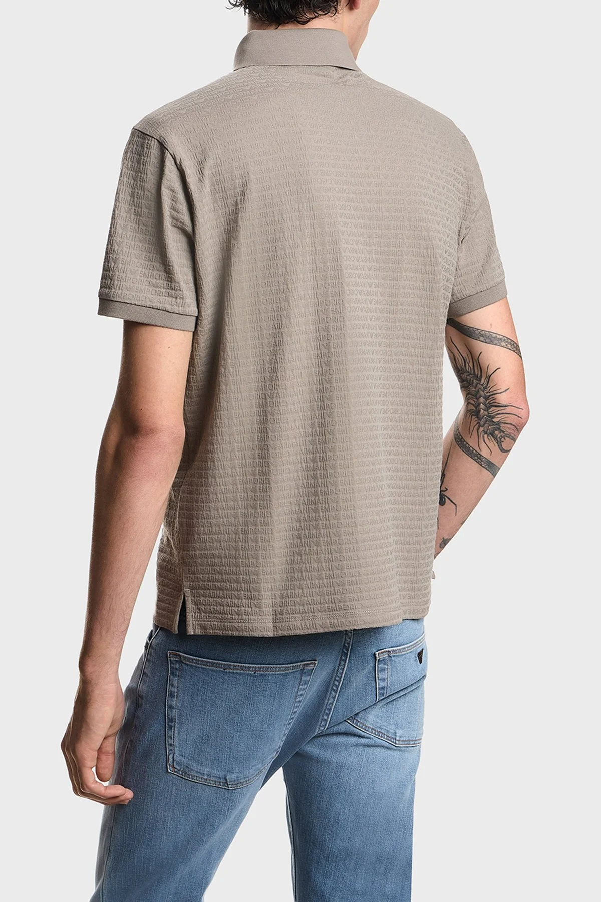 Emporio Armani Pamuklu Regular Fit Logolu Düğmeli Erkek Polo EM004595 AF10762 F8219 GRİ - 3