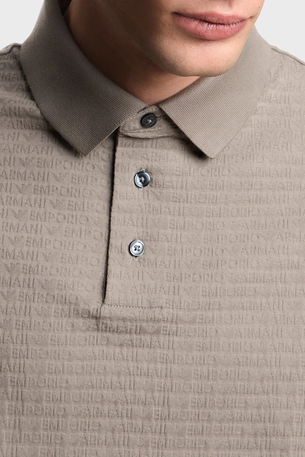 Emporio Armani Pamuklu Regular Fit Logolu Düğmeli Erkek Polo EM004595 AF10762 F8219 GRİ - 4