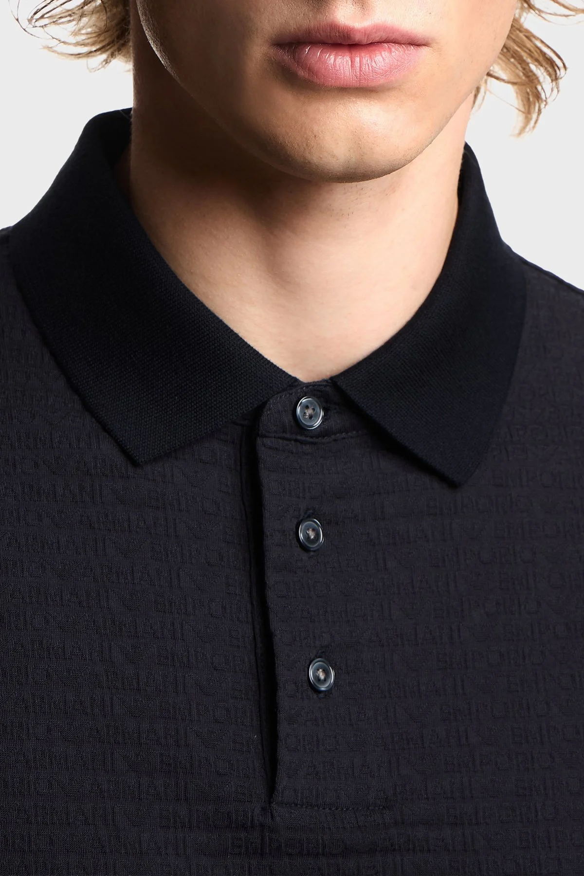 Emporio Armani Pamuklu Regular Fit Logolu Düğmeli Erkek Polo EM004595 AF10762 FB413 LACİVERT - 3