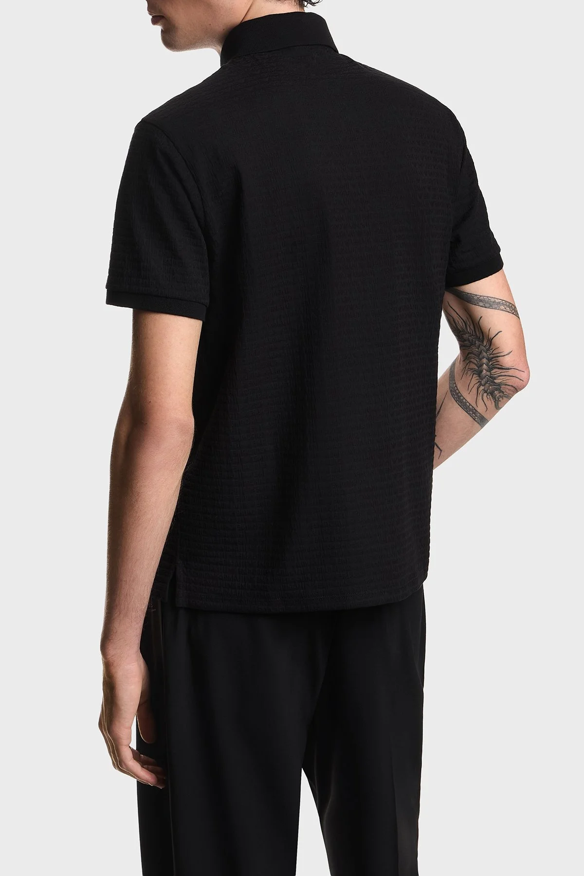 Emporio Armani Pamuklu Regular Fit Logolu Düğmeli Erkek Polo EM004595 AF10762 FC293 SİYAH - 3