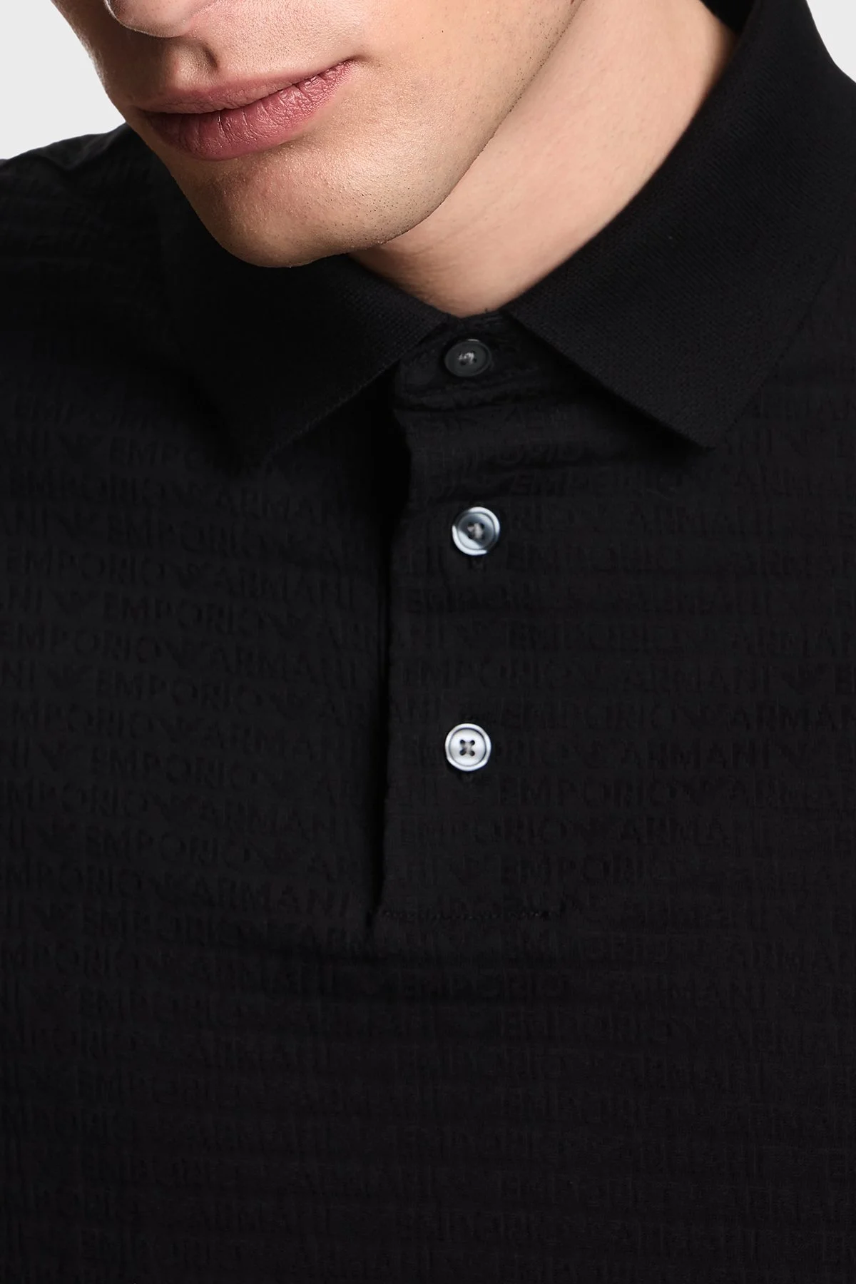 Emporio Armani Pamuklu Regular Fit Logolu Düğmeli Erkek Polo EM004595 AF10762 FC293 SİYAH - 4
