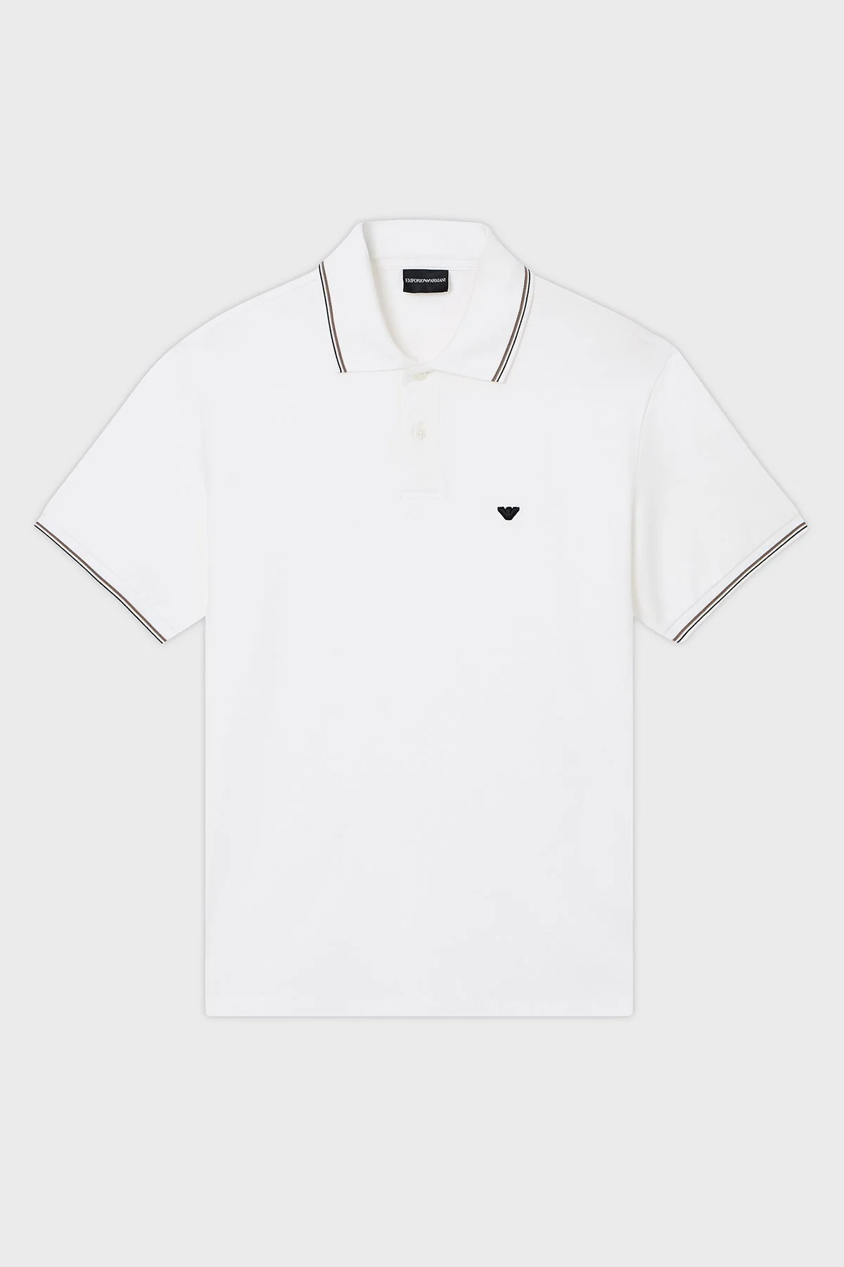 Emporio Armani Pamuklu Regular Fit Logolu Düğmeli Erkek Polo EM004606 AF23090 U0003 BEYAZ - 5