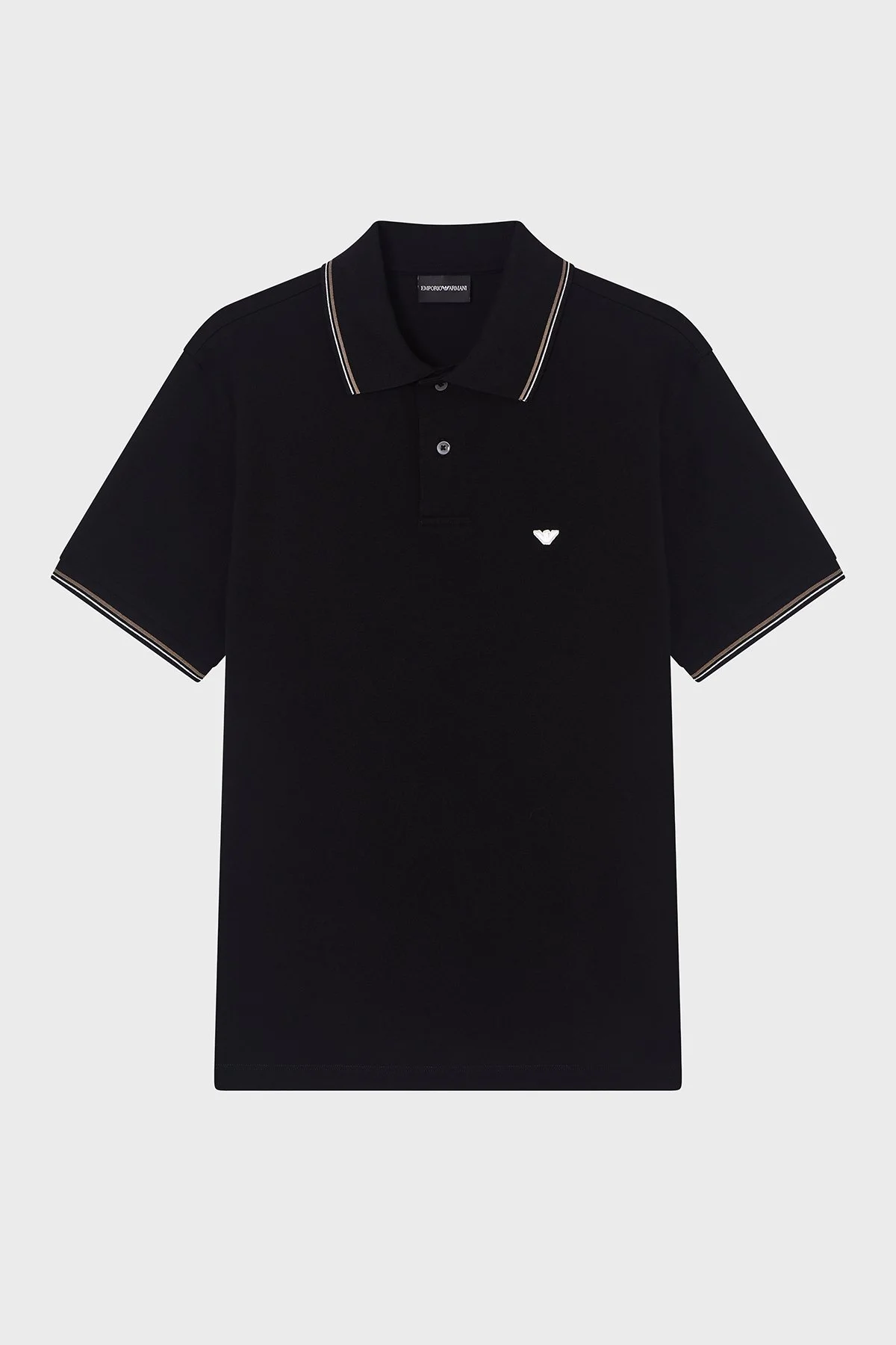 Emporio Armani Pamuklu Regular Fit Logolu Düğmeli Erkek Polo EM004606 AF23090 UC001 SİYAH - 5