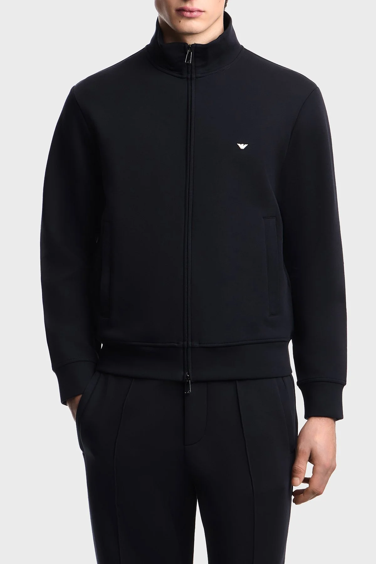 Emporio Armani Pamuklu Regular Fit Logolu Fermuarlı Dik Yaka Erkek Sweat EM004536 AF10013 UB118 LACİVERT - 1