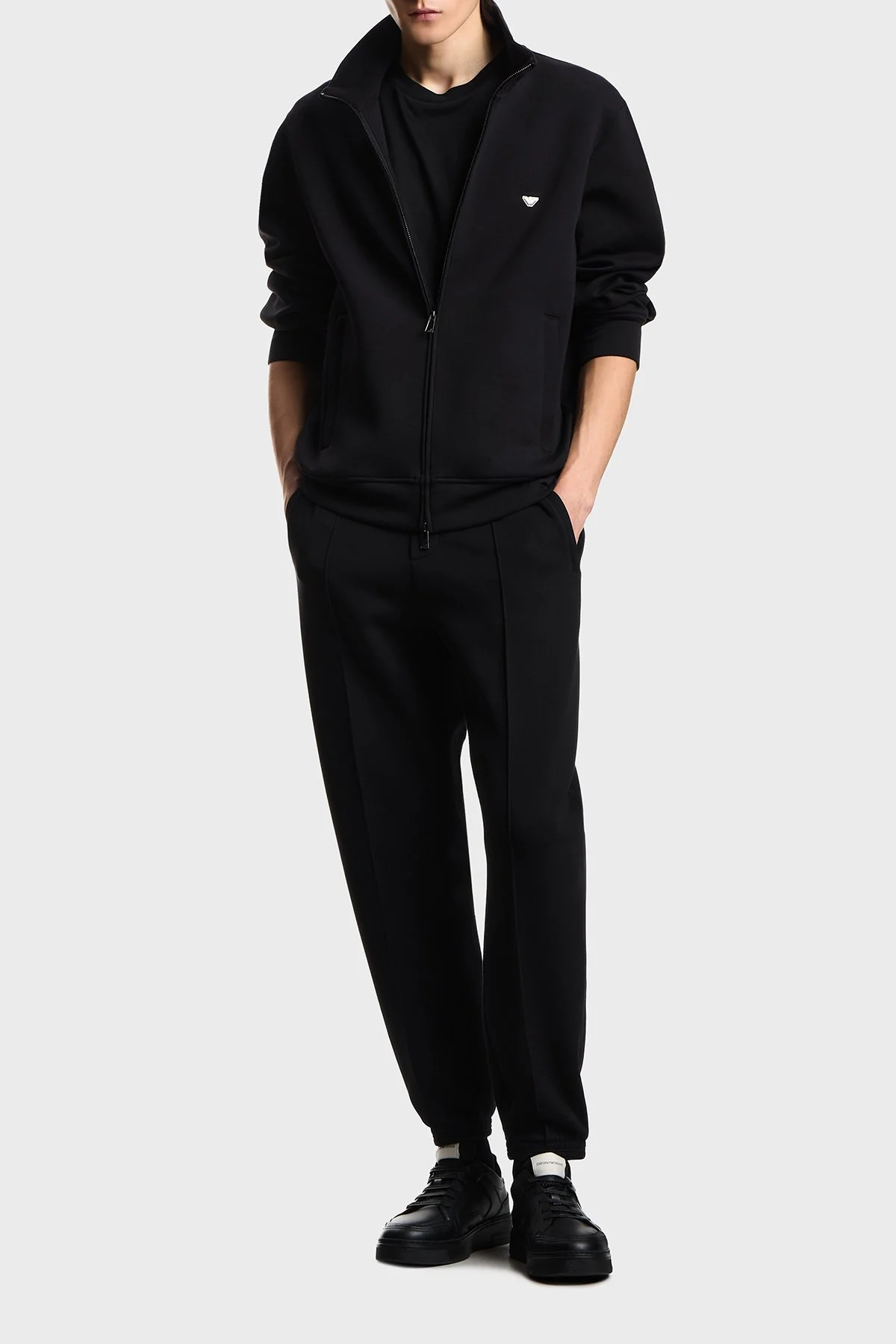 Emporio Armani Pamuklu Regular Fit Logolu Fermuarlı Dik Yaka Erkek Sweat EM004536 AF10013 UC001 SİYAH - 2