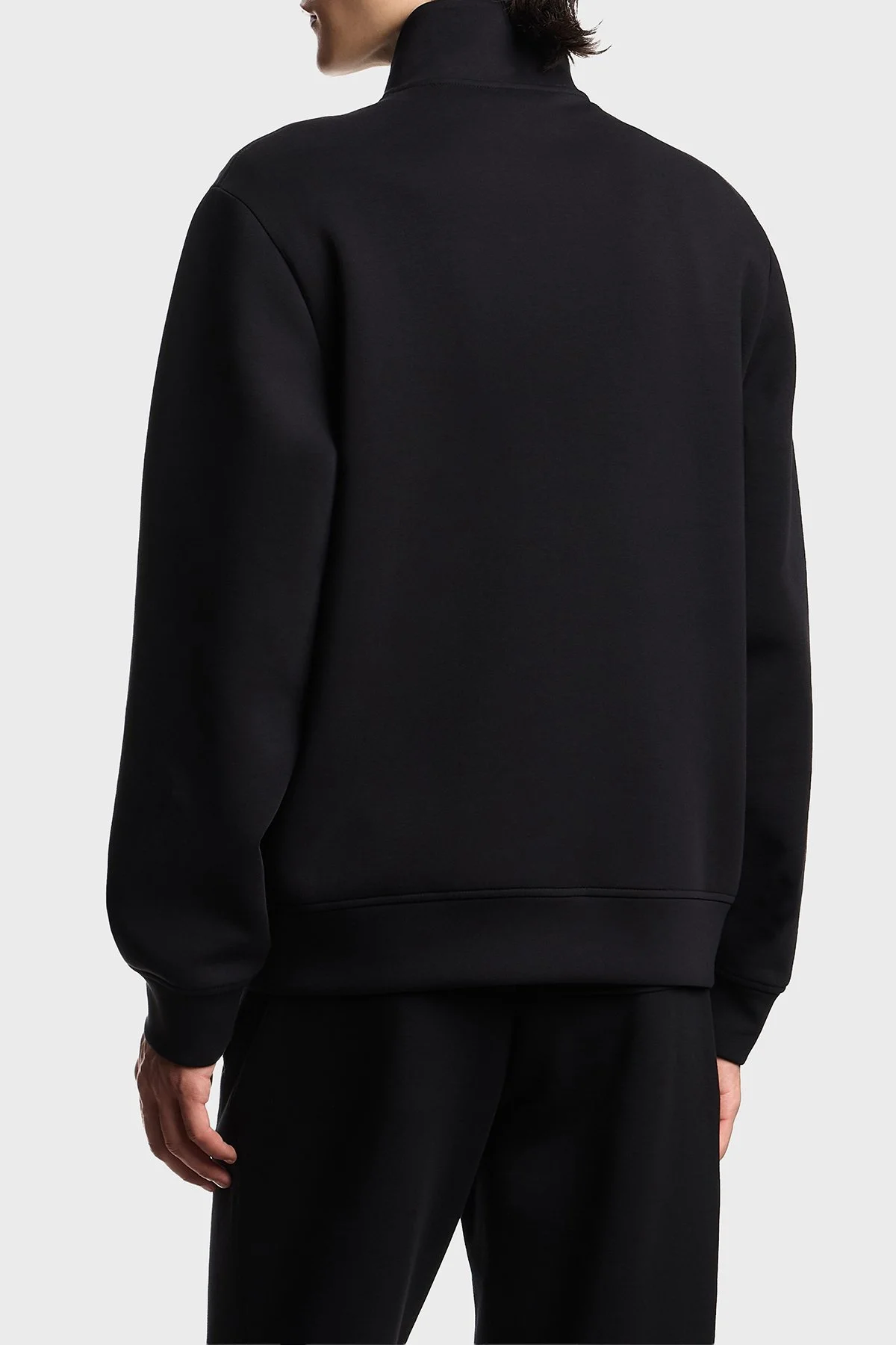 Emporio Armani Pamuklu Regular Fit Logolu Fermuarlı Dik Yaka Erkek Sweat EM004536 AF10013 UC001 SİYAH - 3