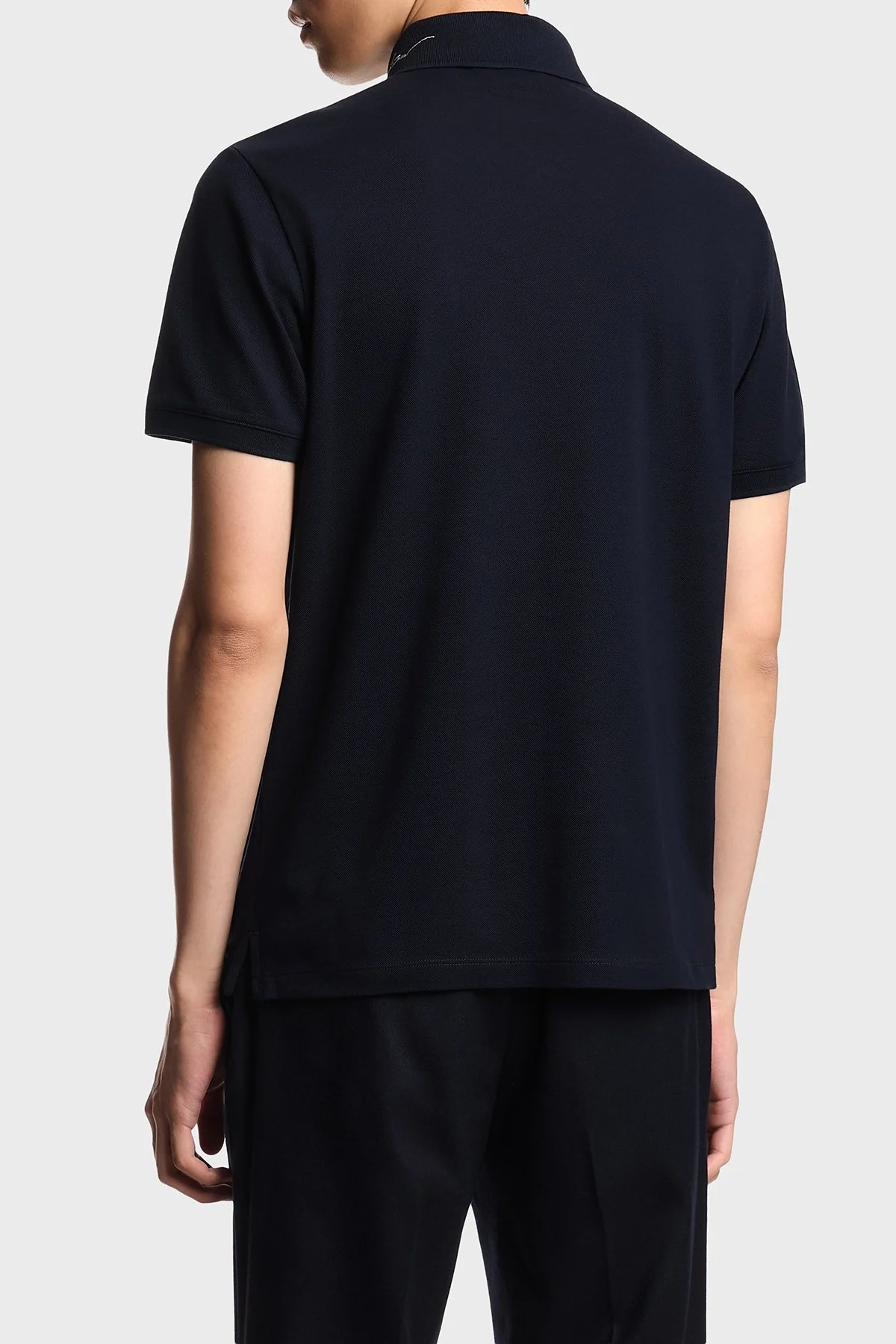 Emporio Armani Pamuklu Regular Fit Logolu Yaka Detaylı Düğmeli Erkek Polo EM002999 AF12955 UB118 LACİVERT - 3