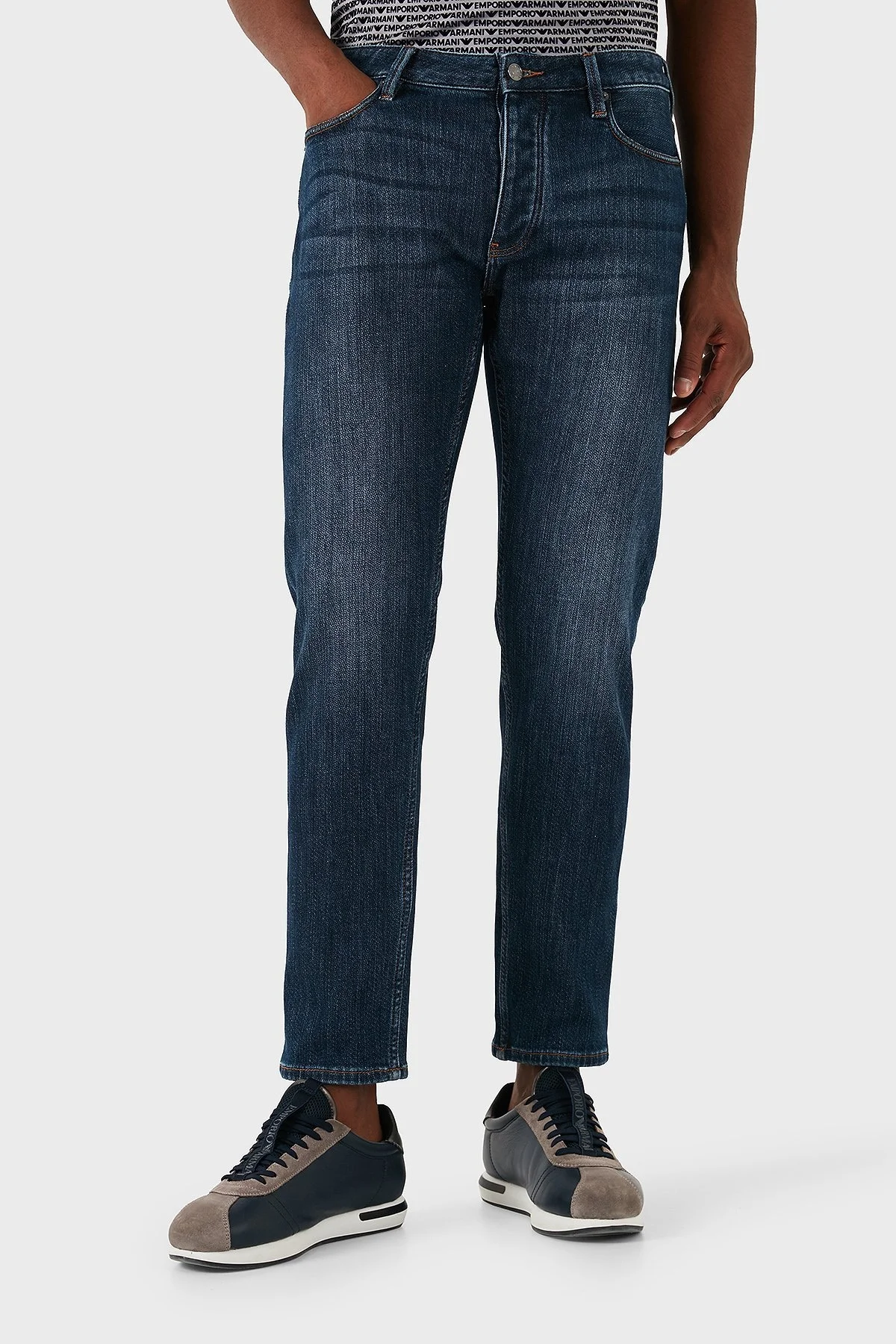 Emporio Armani Pamuklu Regular Fit Normal Bel Jeans Erkek Kot Pantolon 6D1J75 1DRPZ 0942 LACİVERT - 1