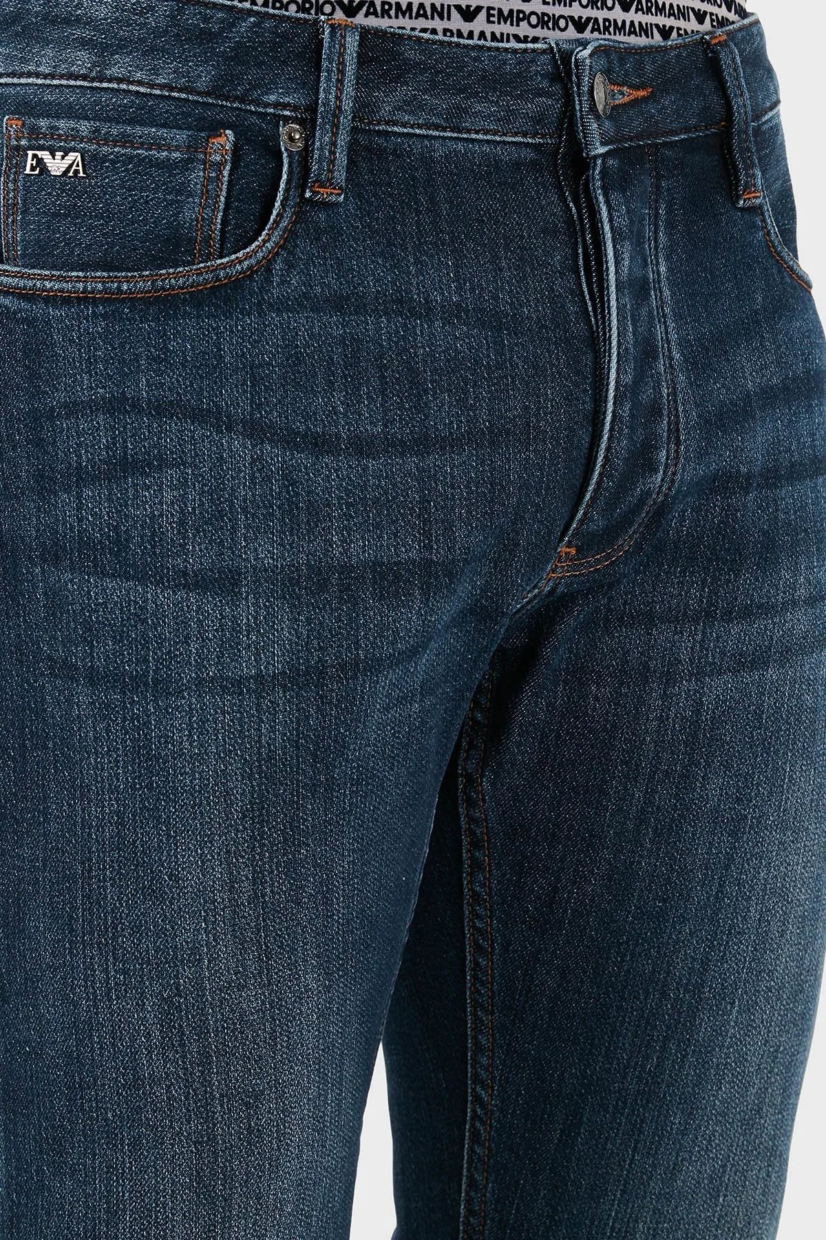 Emporio Armani Pamuklu Regular Fit Normal Bel Jeans Erkek Kot Pantolon 6D1J75 1DRPZ 0942 LACİVERT - 5