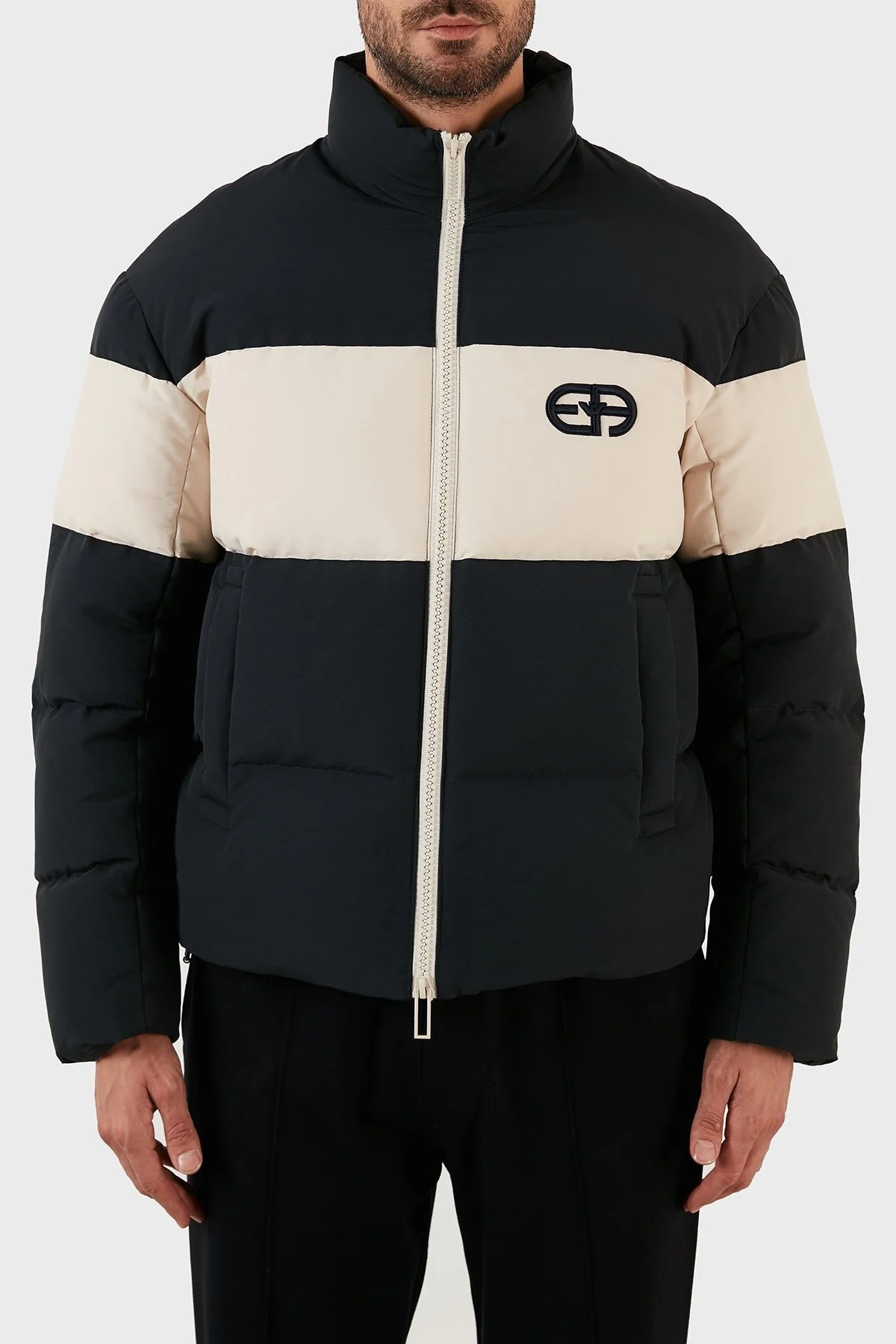 Emporio Armani Pamuklu Regular Fit Ördek Tüyü Dolgulu Şişme Erkek Mont 6L1BL7 1NKZZ 0920 LACİVERT - 1