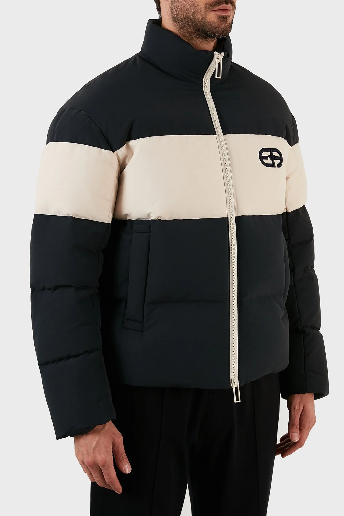 Emporio Armani Pamuklu Regular Fit Ördek Tüyü Dolgulu Şişme Erkek Mont 6L1BL7 1NKZZ 0920 LACİVERT - 3