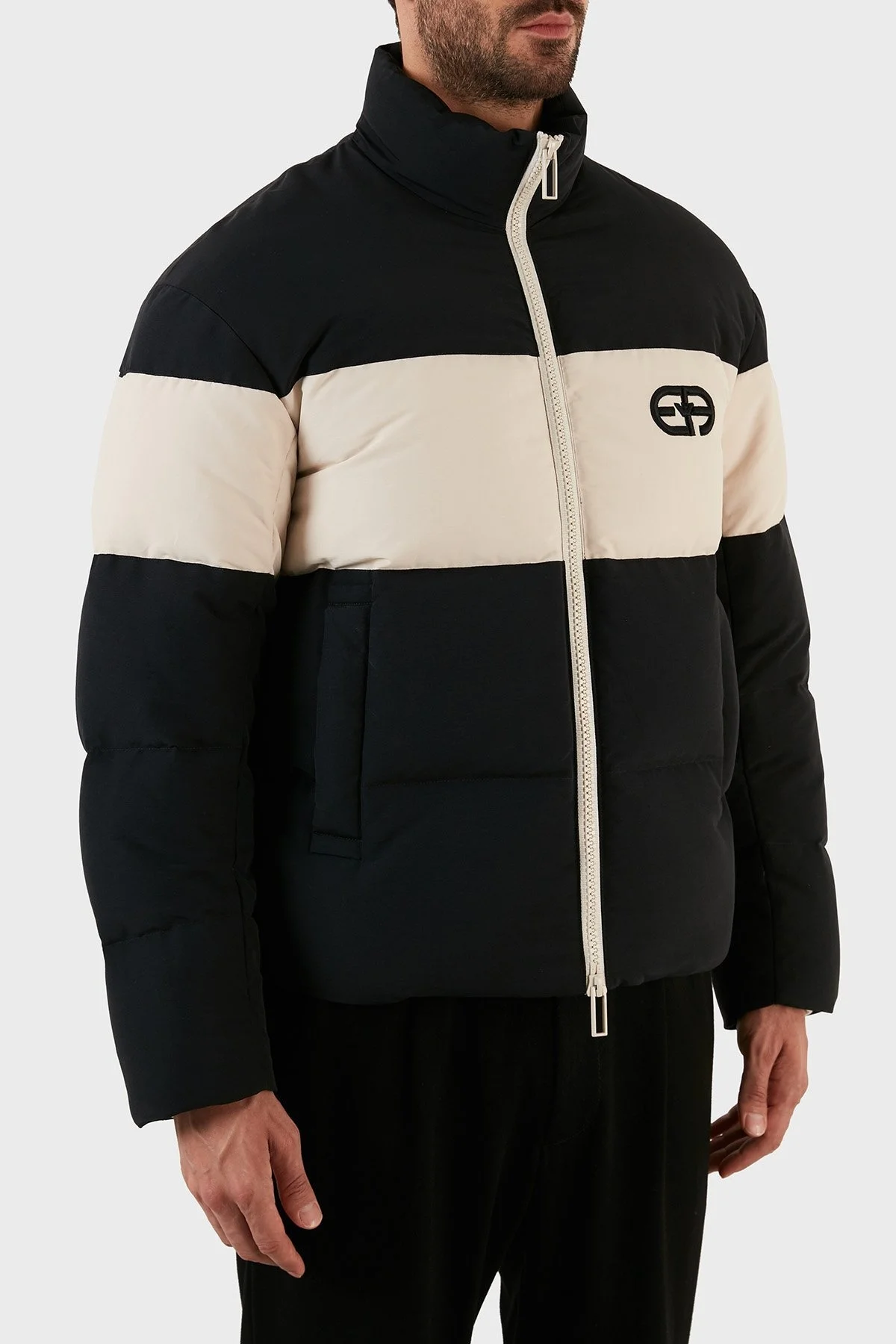 Emporio Armani Pamuklu Regular Fit Ördek Tüyü Dolgulu Şişme Erkek Mont 6L1BL7 1NKZZ 0999 SİYAH - 2