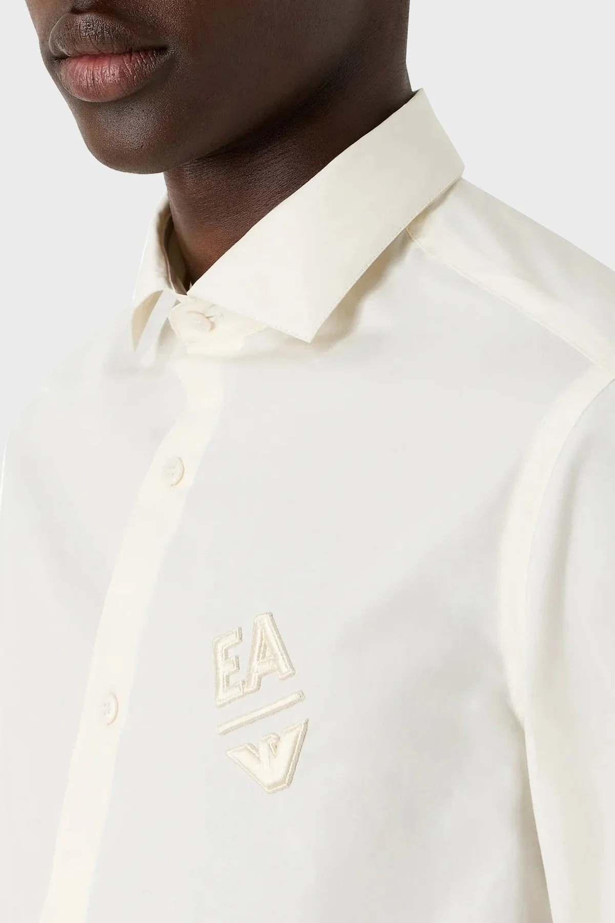 Emporio Armani Pamuklu Regular Fit Poplin Erkek Gömlek 3D1C86 1K2NZ 0128 EKRU - 2