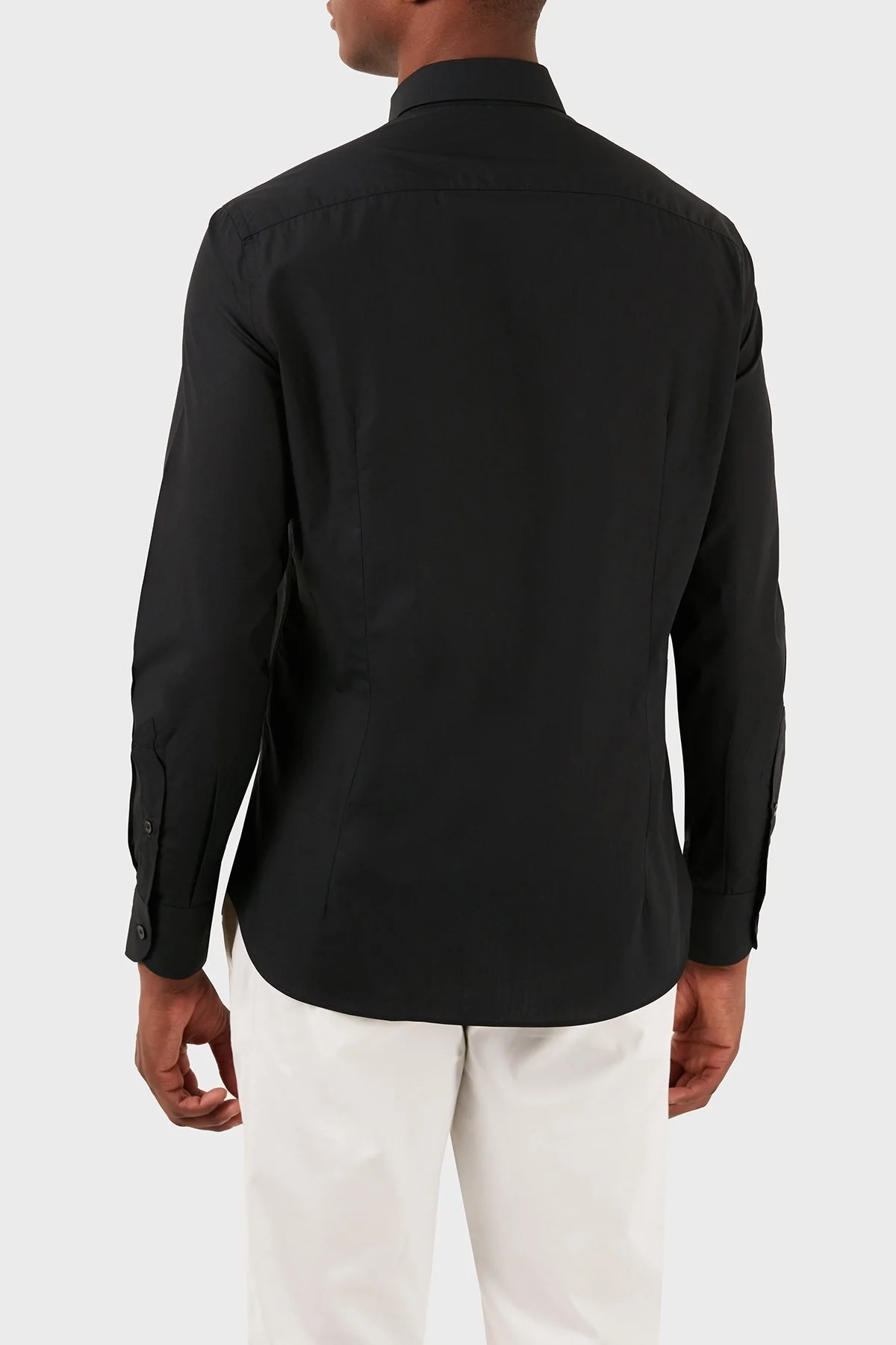 Emporio Armani Pamuklu Regular Fit Poplin Erkek Gömlek 3D1C86 1K2NZ 0999 SİYAH - 3