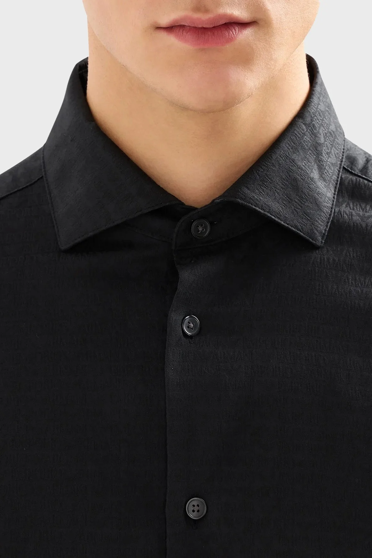 Emporio Armani Pamuklu Regular Fit Poplin Erkek Gömlek 3D1C86 1NIUZ F054 SİYAH - 2