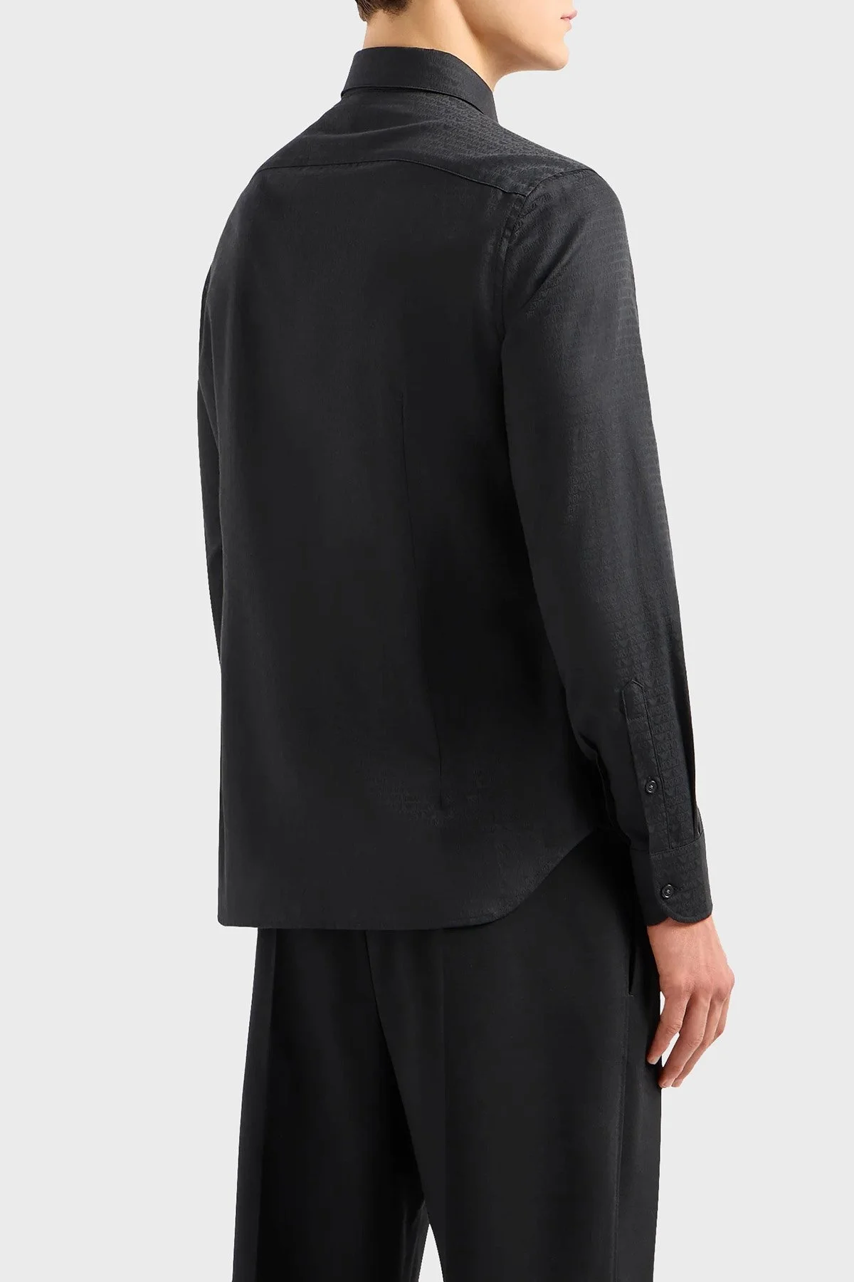 Emporio Armani Pamuklu Regular Fit Poplin Erkek Gömlek 3D1C86 1NIUZ F054 SİYAH - 3