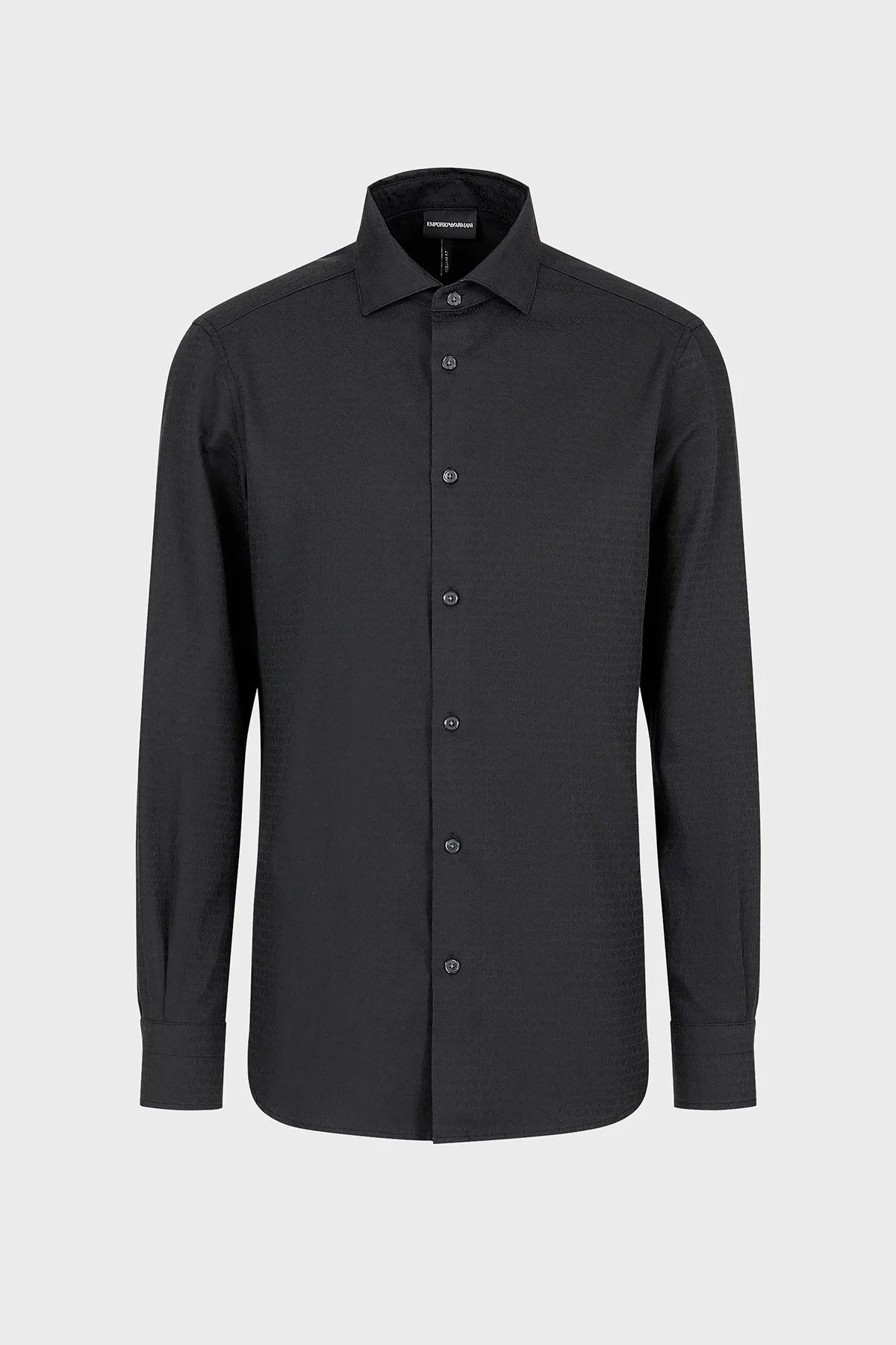 Emporio Armani Pamuklu Regular Fit Poplin Erkek Gömlek 3D1C86 1NIUZ F054 SİYAH - 4
