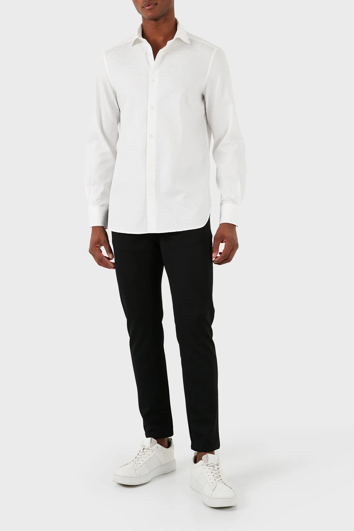 Emporio Armani Pamuklu Regular Fit Poplin Erkek Gömlek 3D1C86 1NIUZ F146 BEYAZ - 4