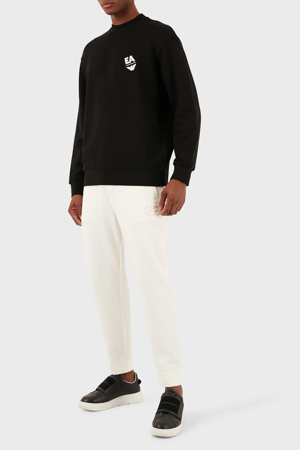 Emporio Armani Pamuklu Regular Fit Sıfır Yaka Erkek Sweat 3D1MEC 1JODZ 0032 SİYAH - 3