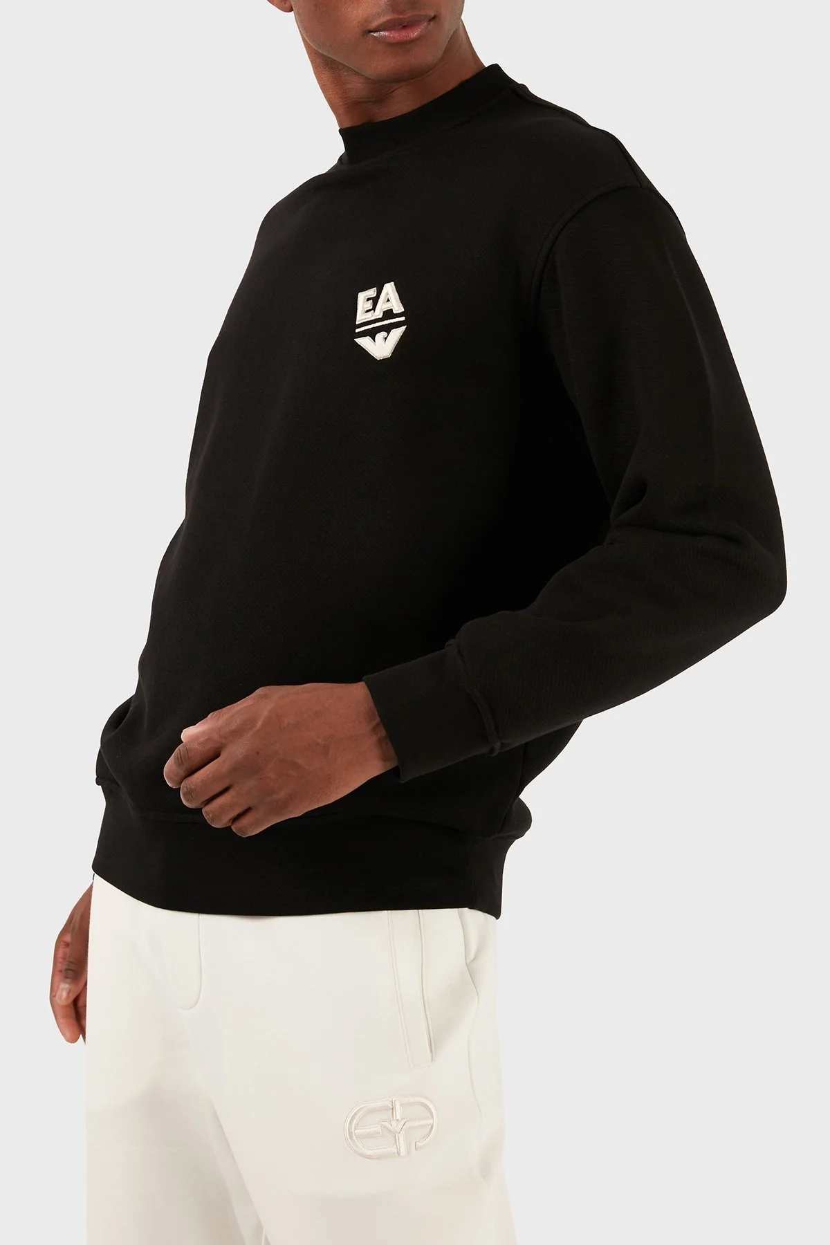 Emporio Armani Pamuklu Regular Fit Sıfır Yaka Erkek Sweat 3D1MEC 1JODZ 0032 SİYAH - 4