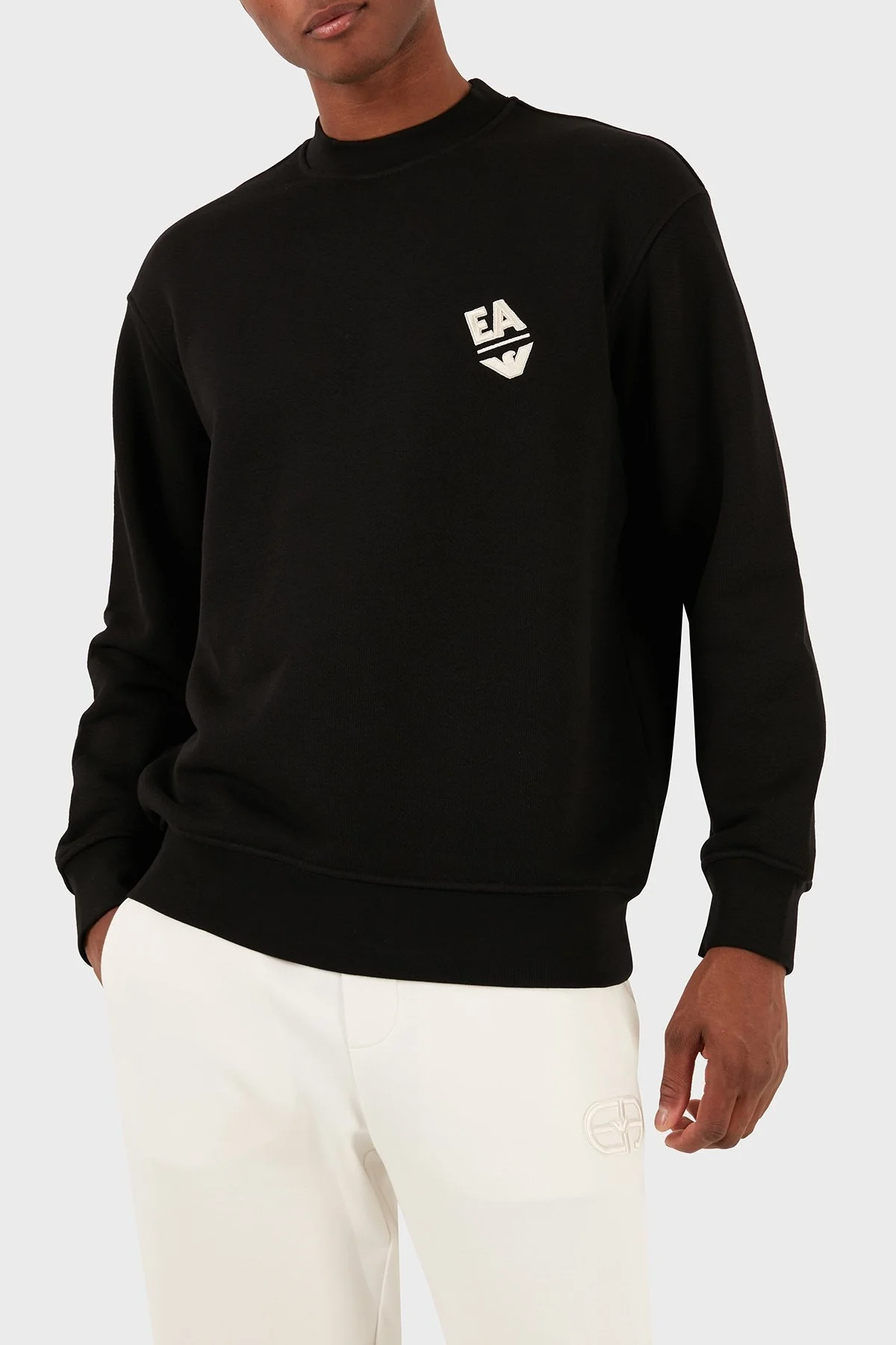 Emporio Armani Pamuklu Regular Fit Sıfır Yaka Erkek Sweat 3D1MEC 1JODZ 0032 SİYAH - 6