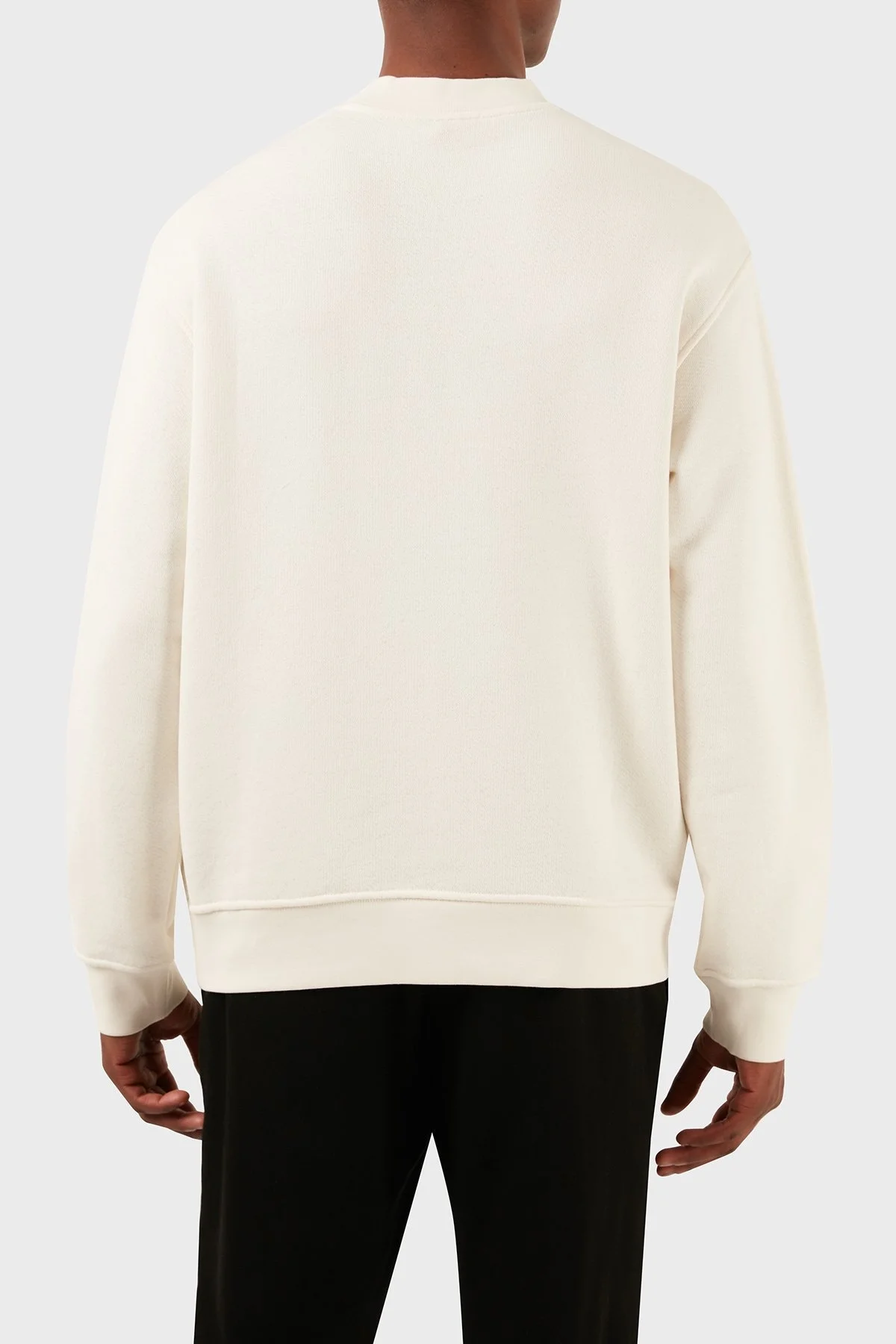 Emporio Armani Pamuklu Regular Fit Sıfır Yaka Erkek Sweat 3D1MEC 1JODZ 0158 BEYAZ - 2