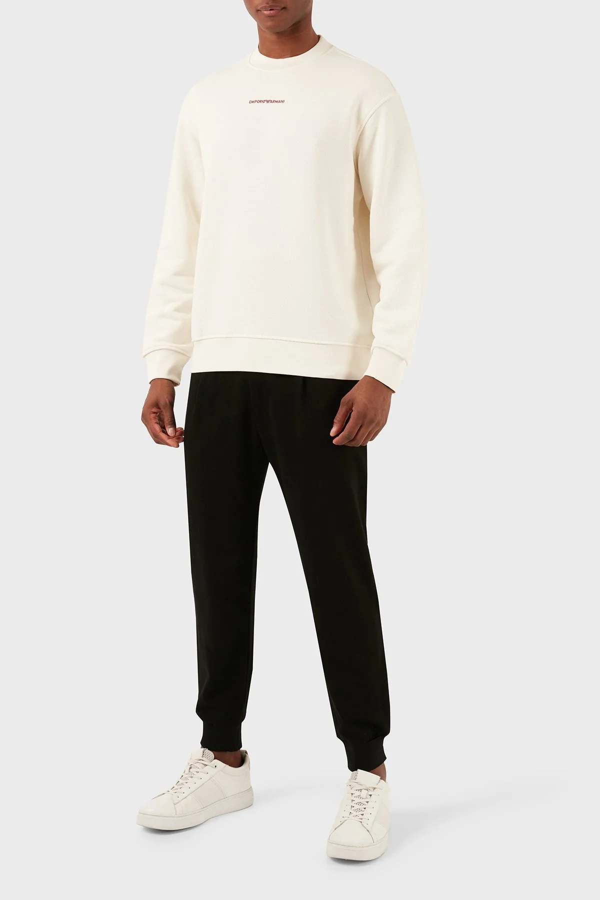 Emporio Armani Pamuklu Regular Fit Sıfır Yaka Erkek Sweat 3D1MEC 1JODZ 0165 EKRU - 2