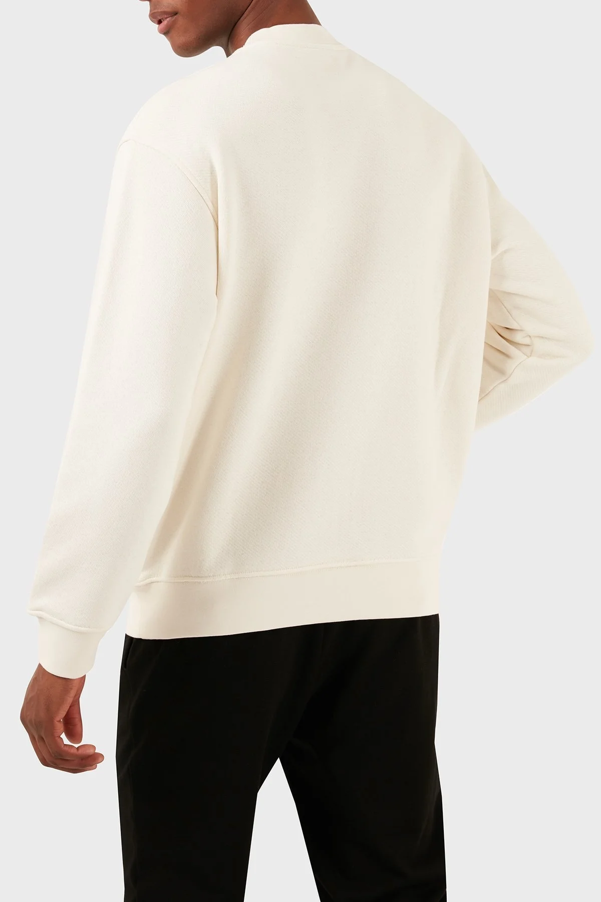 Emporio Armani Pamuklu Regular Fit Sıfır Yaka Erkek Sweat 3D1MEC 1JODZ 0165 EKRU - 3