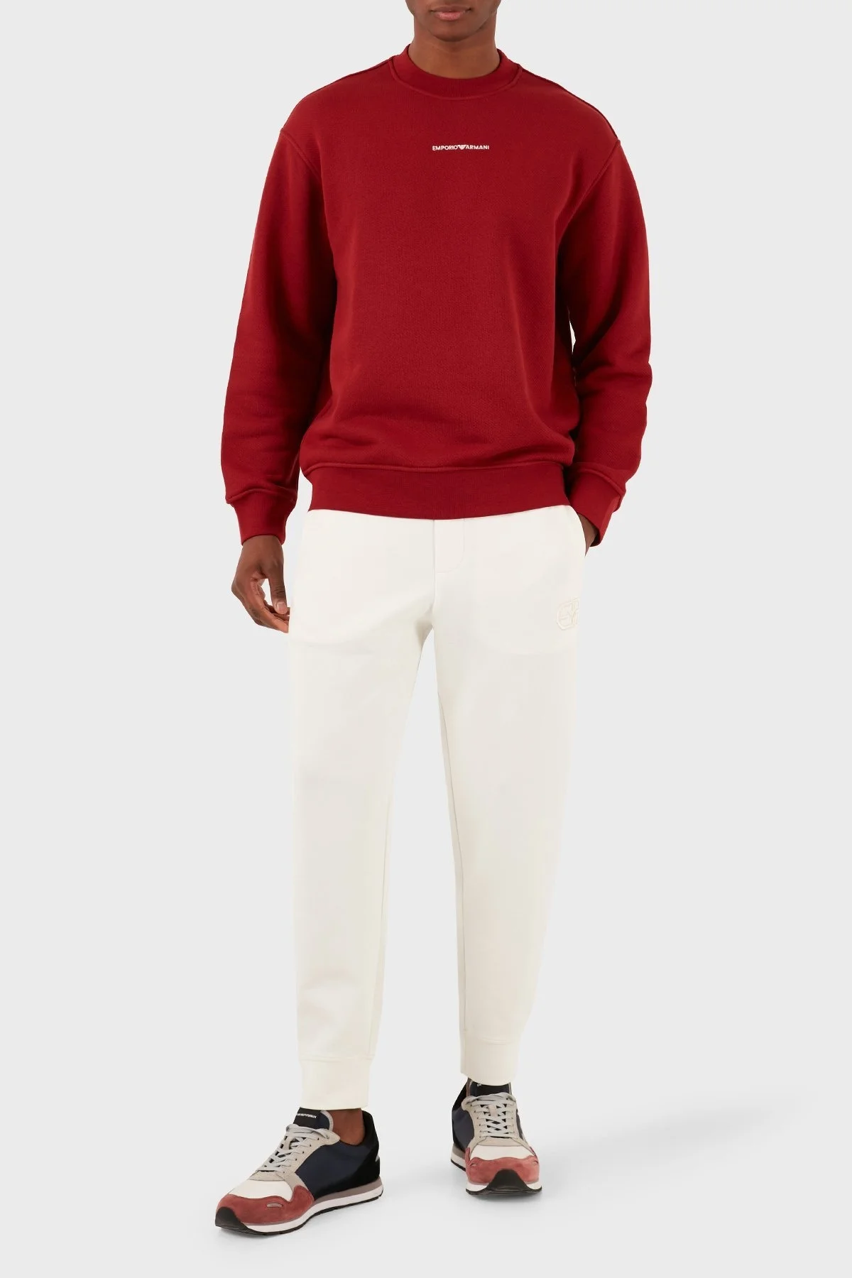 Emporio Armani Pamuklu Regular Fit Sıfır Yaka Erkek Sweat 3D1MEC 1JODZ 0366 KIRMIZI - 3