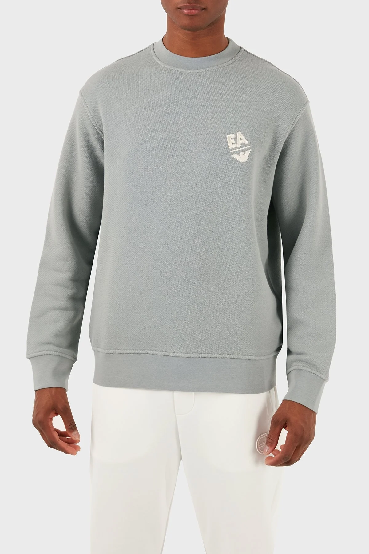 Emporio Armani Pamuklu Regular Fit Sıfır Yaka Erkek Sweat 3D1MEC 1JODZ 0664 GRİ - 1
