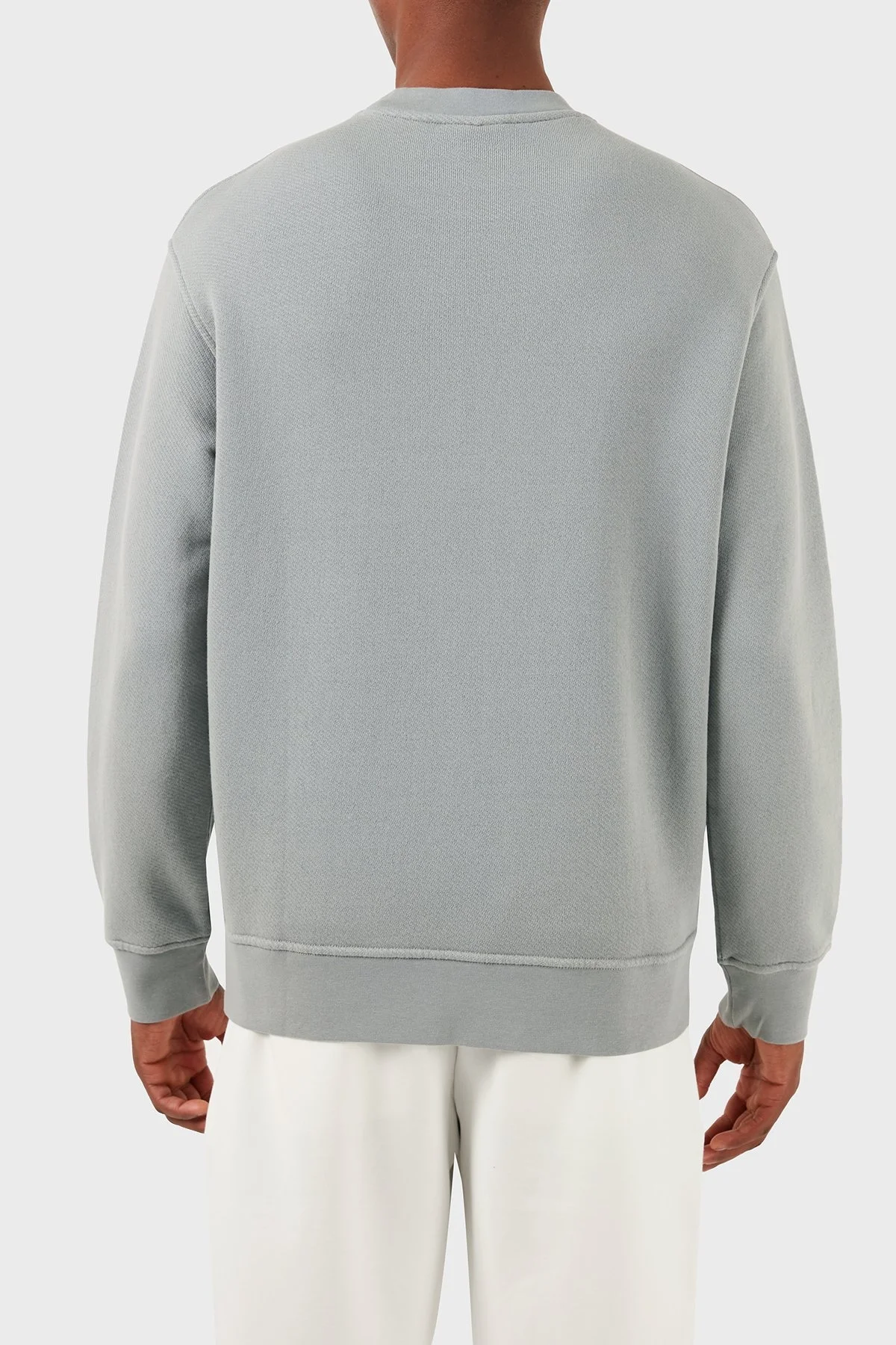 Emporio Armani Pamuklu Regular Fit Sıfır Yaka Erkek Sweat 3D1MEC 1JODZ 0664 GRİ - 3