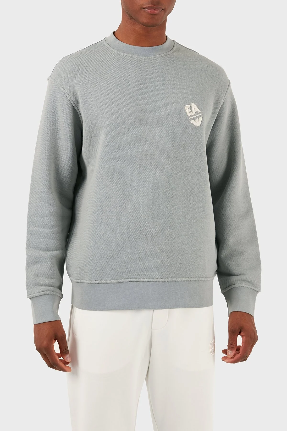 Emporio Armani Pamuklu Regular Fit Sıfır Yaka Erkek Sweat 3D1MEC 1JODZ 0664 GRİ - 5