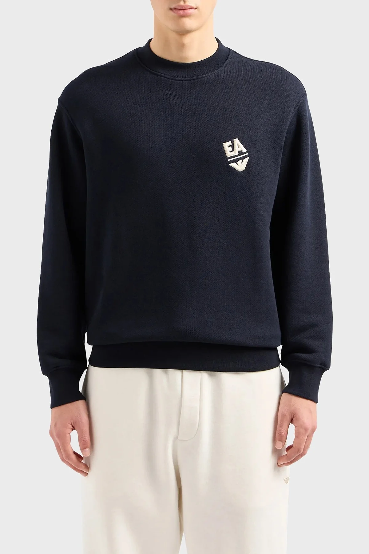 Emporio Armani Pamuklu Regular Fit Sıfır Yaka Erkek Sweat 3D1MEC 1JODZ 0965 LACİVERT - 1