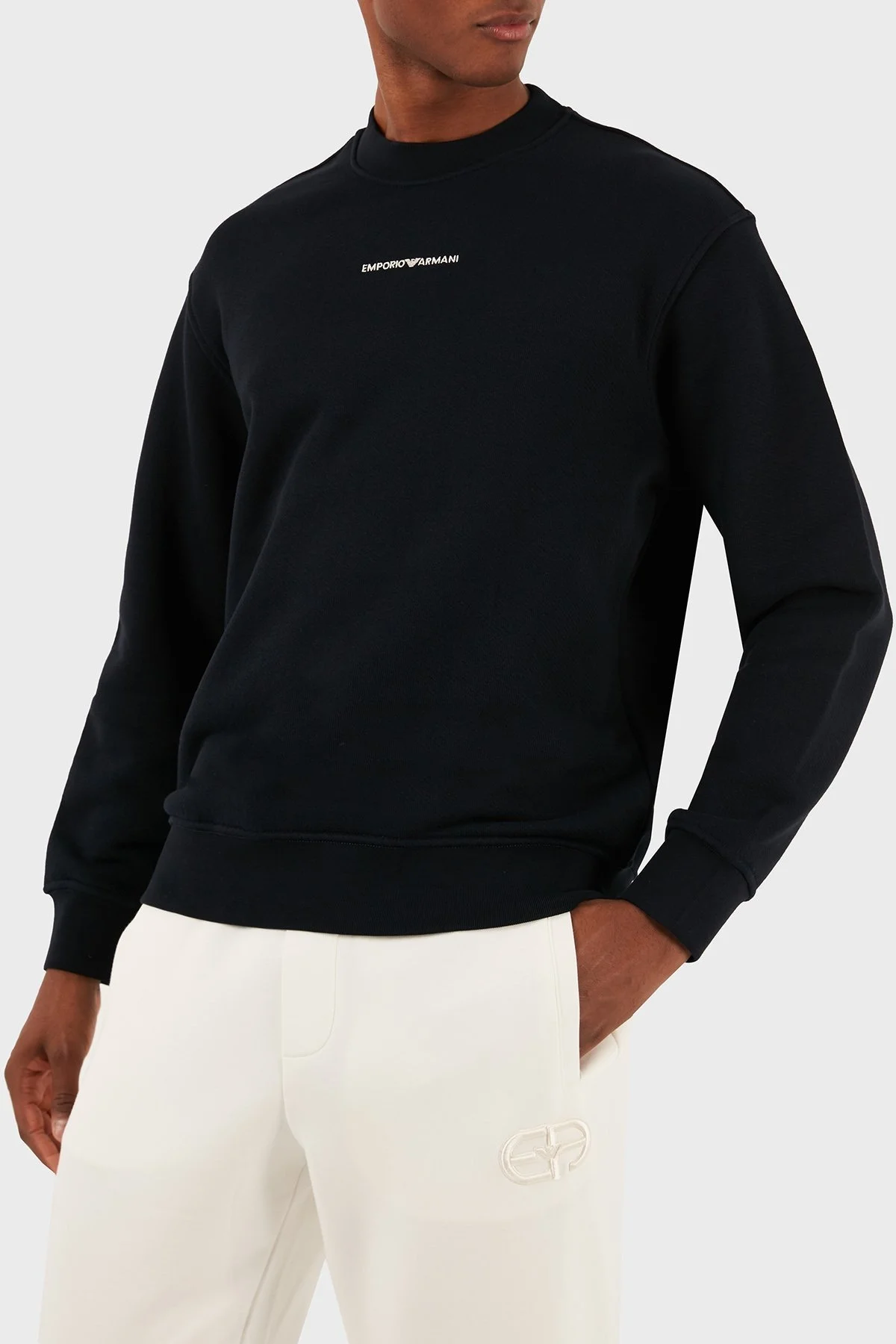 Emporio Armani Pamuklu Regular Fit Sıfır Yaka Erkek Sweat 3D1MEC 1JODZ 0966 LACİVERT - 6