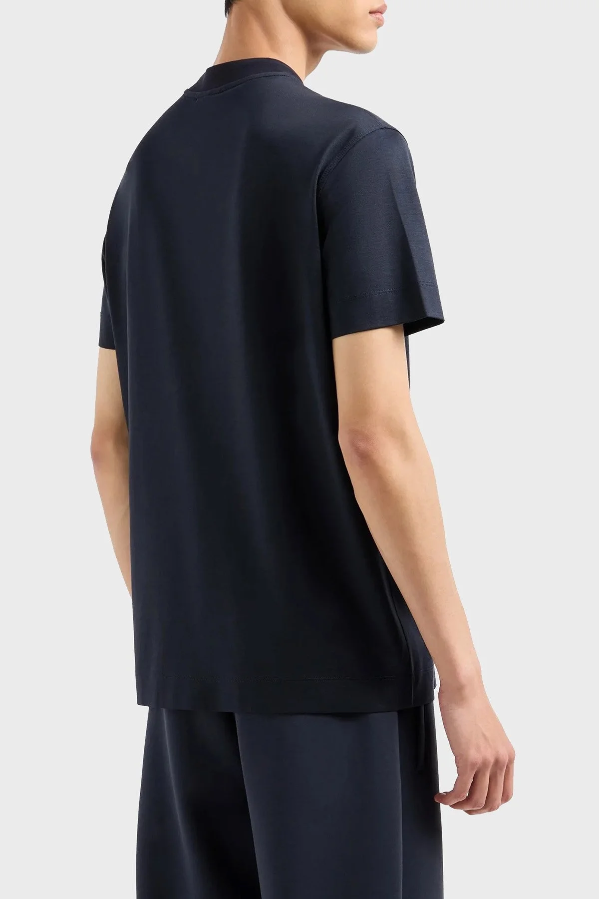 Emporio Armani Pamuklu Regular Fit Sıfır Yaka Erkek T Shirt 6D1TR3 1JOSZ 0950 LACİVERT - 2