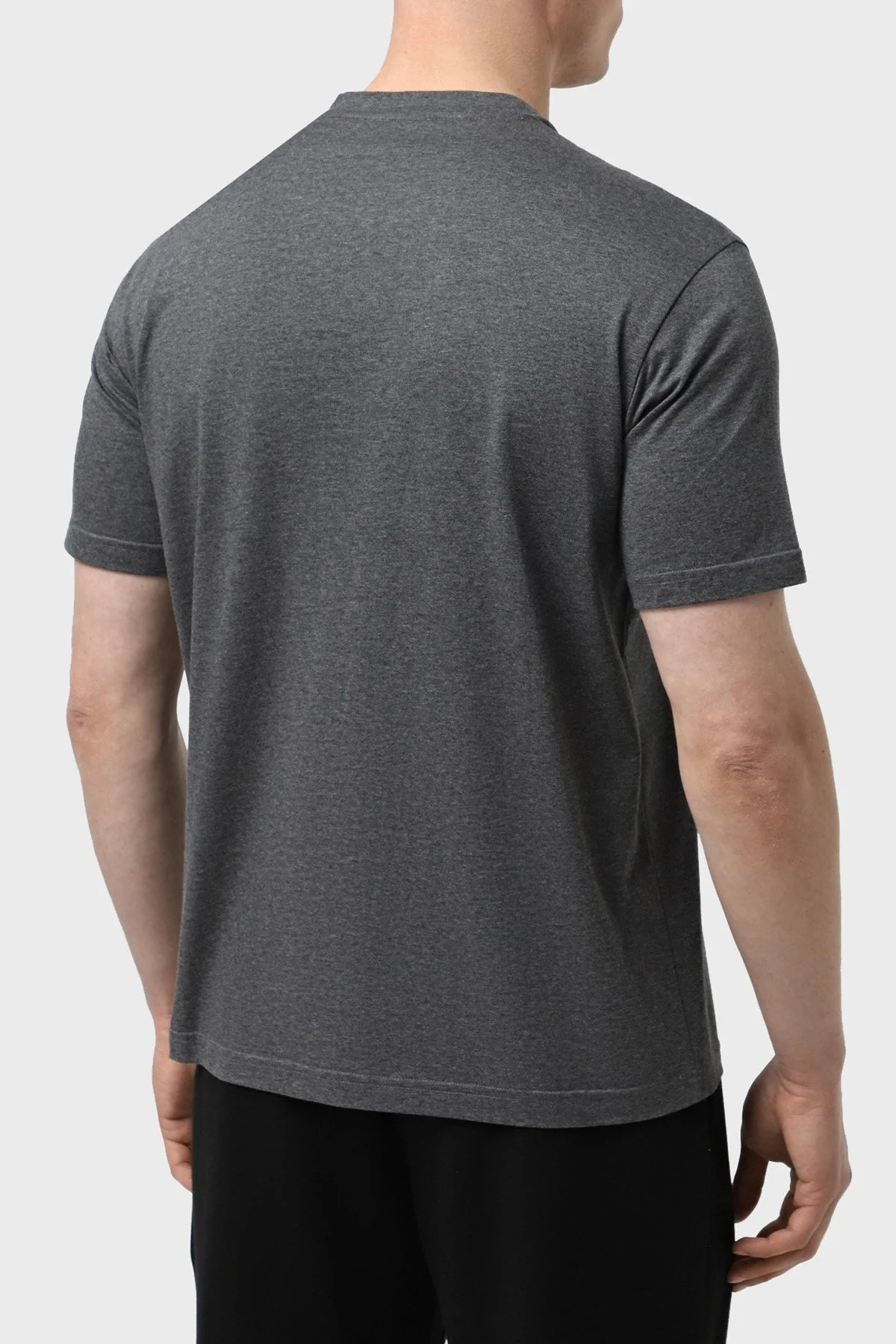 Emporio Armani Pamuklu Regular Fit Sıfır Yaka Erkek T Shirt EM003900 AF18718 O8003 GRİ - 7