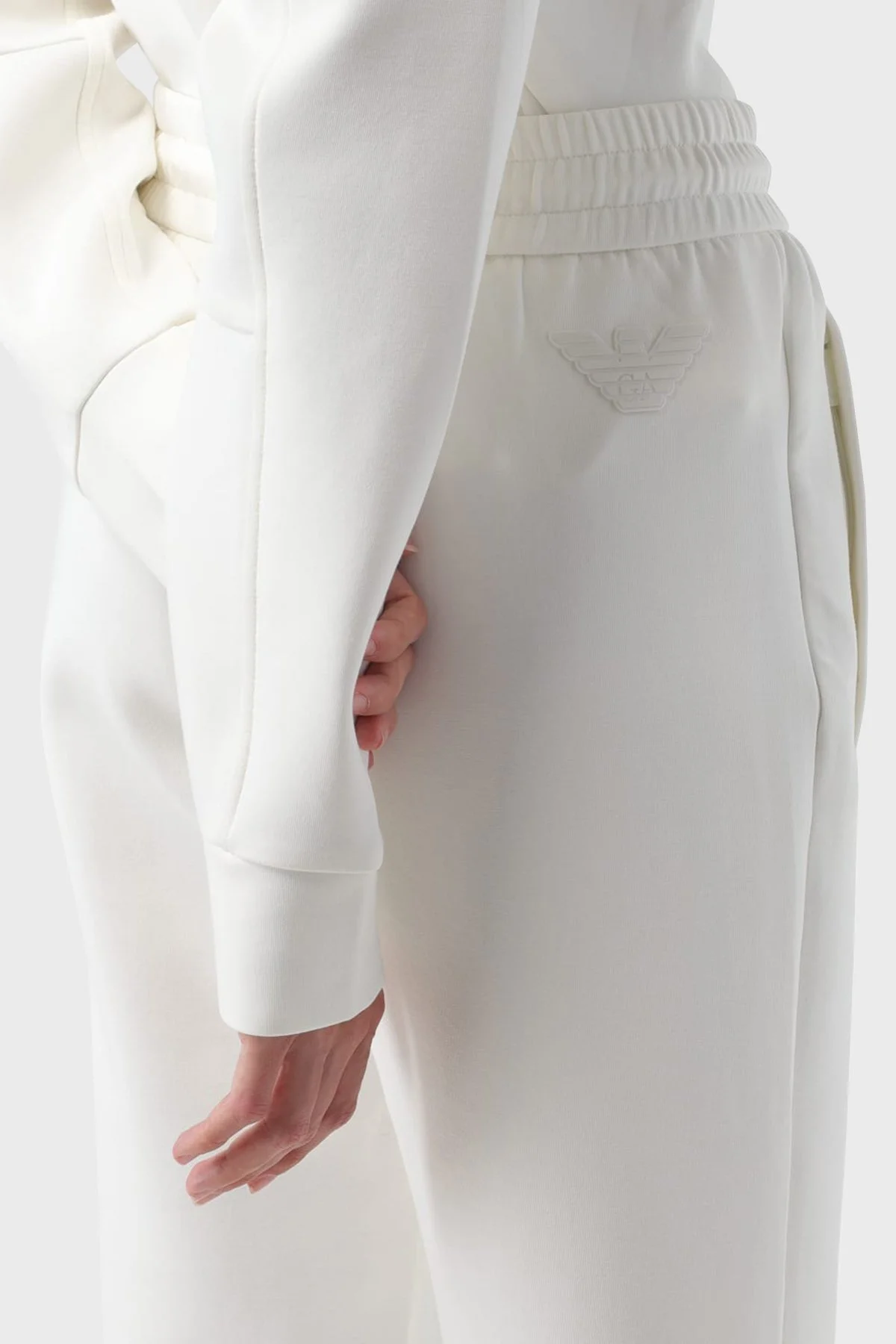 Emporio Armani Pamuklu Regular Fit Spor Kadın Pantolon 6R2P6C 1JHSZ 0101 EKRU - 4