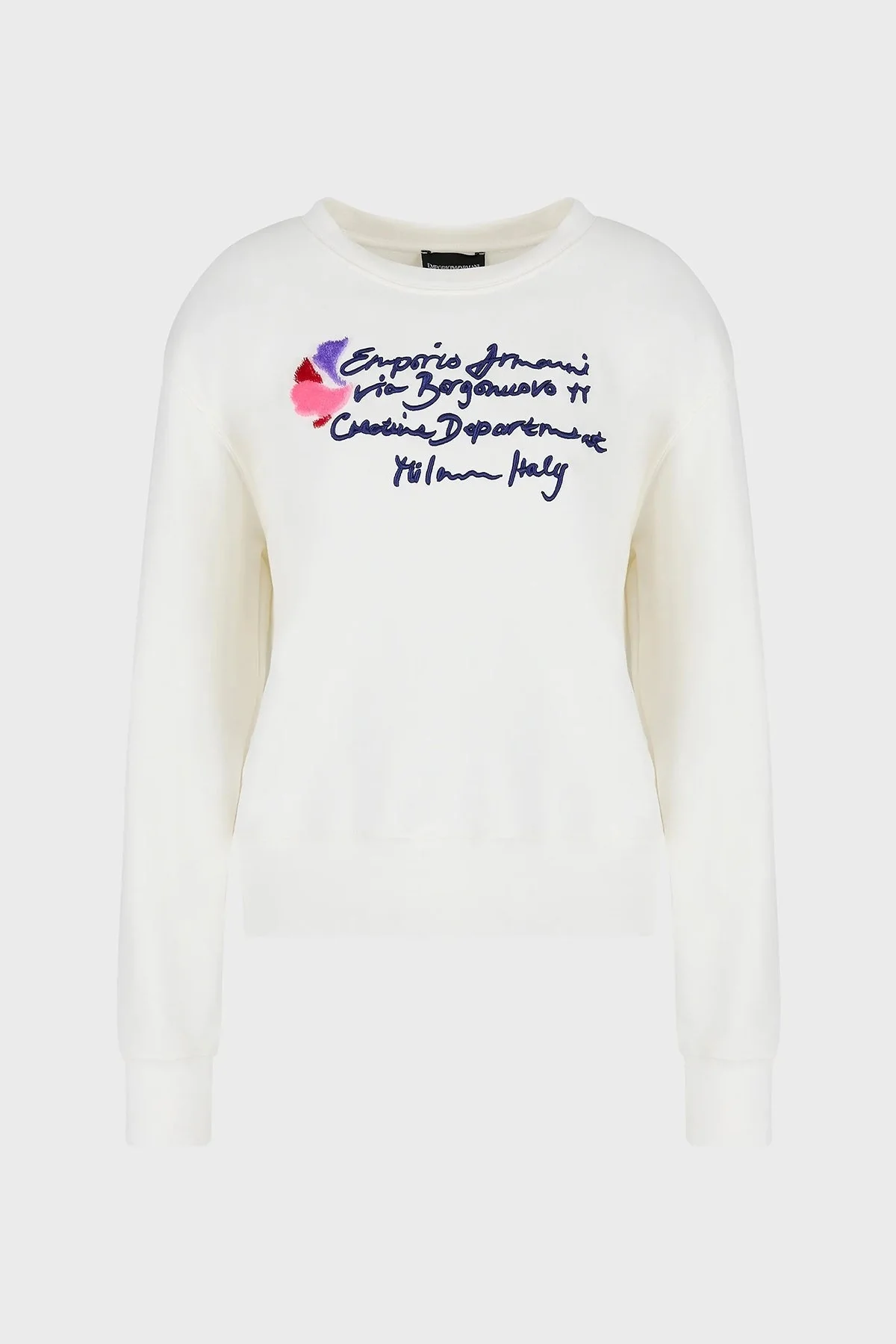 Emporio Armani Pamuklu Regular Fit Uzun Kollu Bayan Sweat 6R2M7E 2J49Z 0101 EKRU - 4