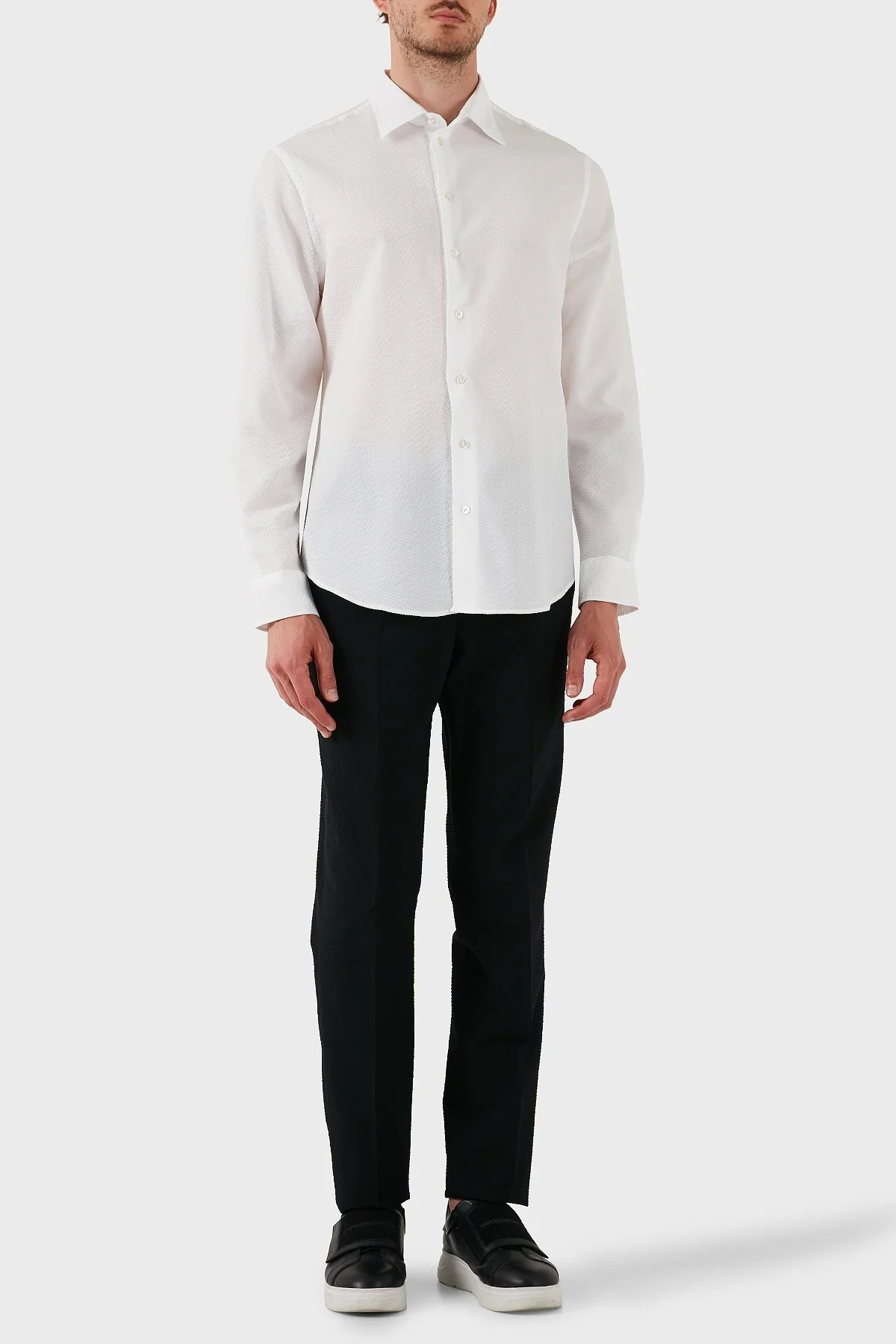 Emporio Armani Pamuklu Regular Fit Uzun Kollu Erkek Gömlek EM000099 TE14192 U0002 BEYAZ - 2