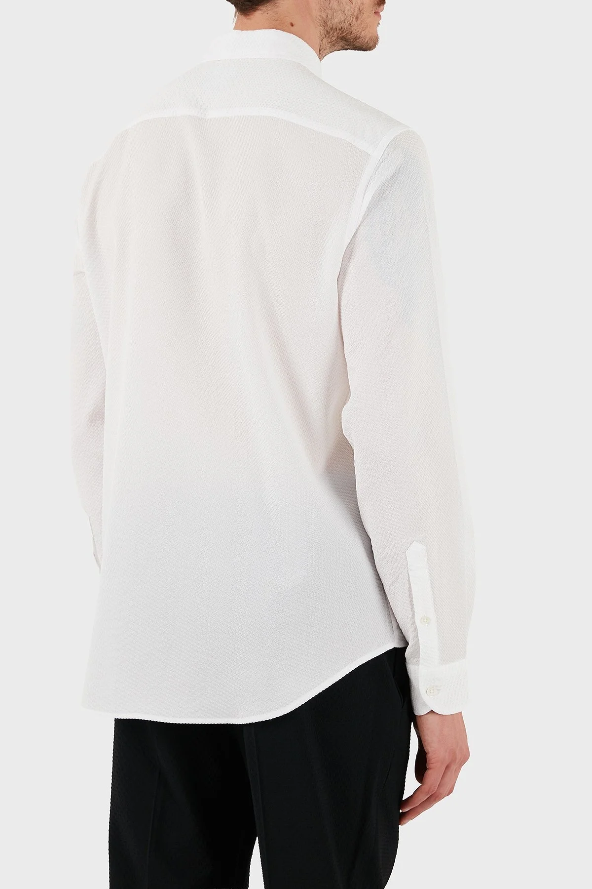 Emporio Armani Pamuklu Regular Fit Uzun Kollu Erkek Gömlek EM000099 TE14192 U0002 BEYAZ - 3