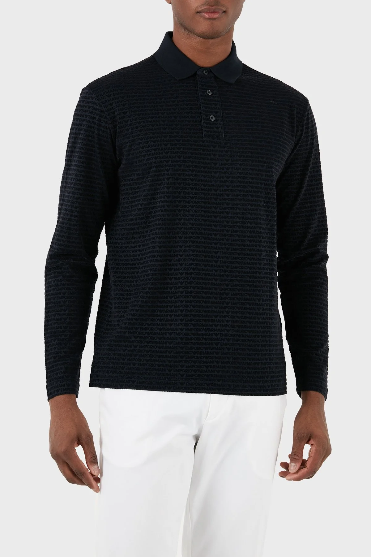 Emporio Armani Pamuklu Regular Fit Uzun Kollu Erkek Polo Yaka T Shirt 3D1FE7 1JUVZ 0920 LACİVERT - 6