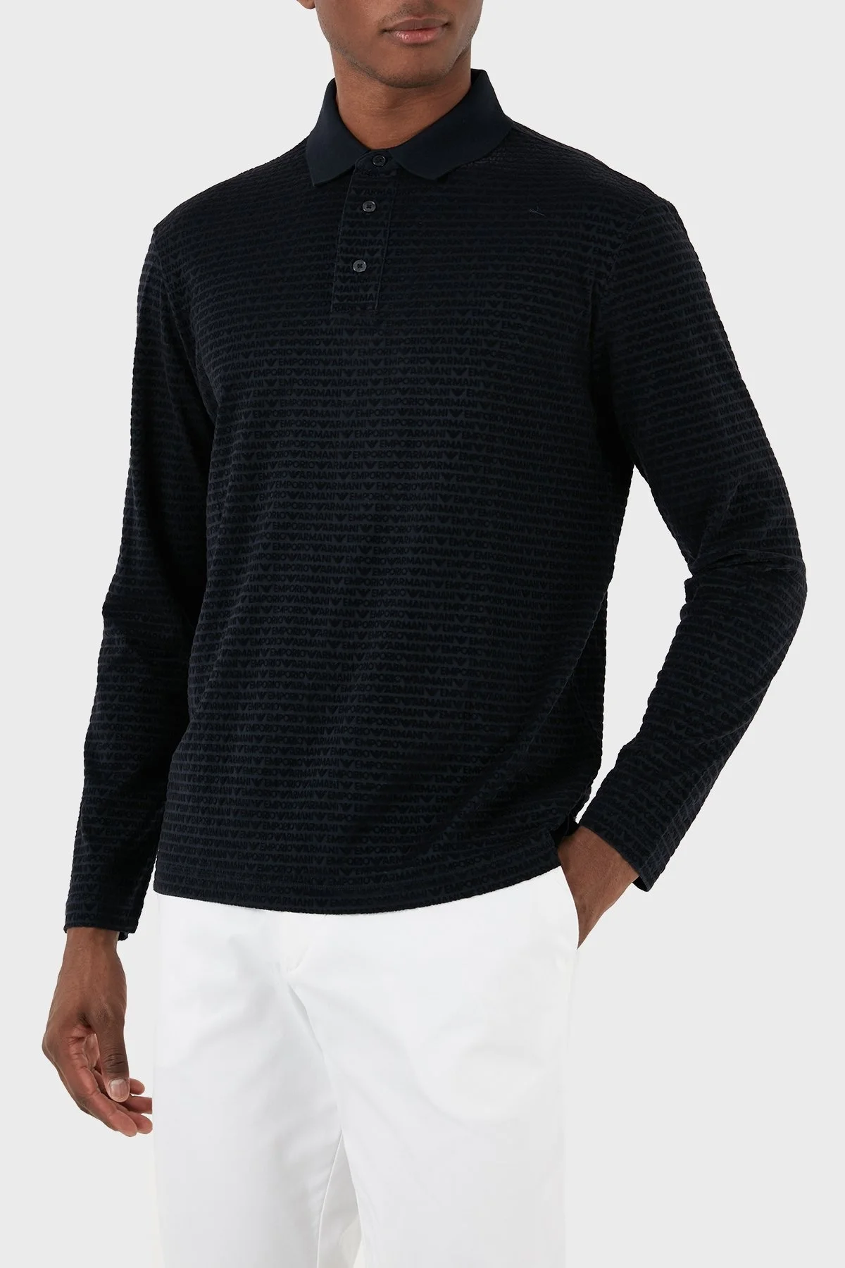 Emporio Armani Pamuklu Regular Fit Uzun Kollu Erkek Polo Yaka T Shirt 3D1FE7 1JUVZ 0920 LACİVERT - 7