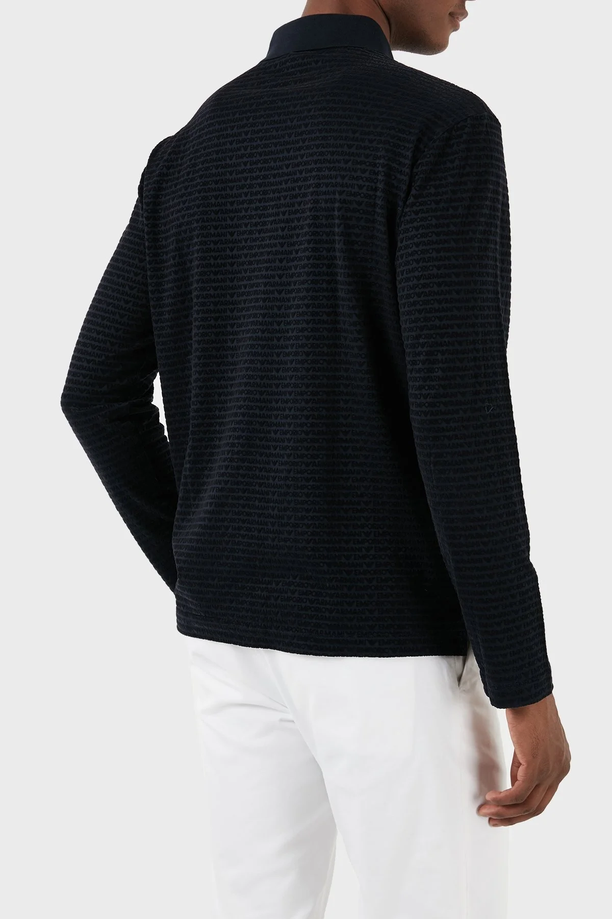 Emporio Armani Pamuklu Regular Fit Uzun Kollu Erkek Polo Yaka T Shirt 3D1FE7 1JUVZ 0920 LACİVERT - 8