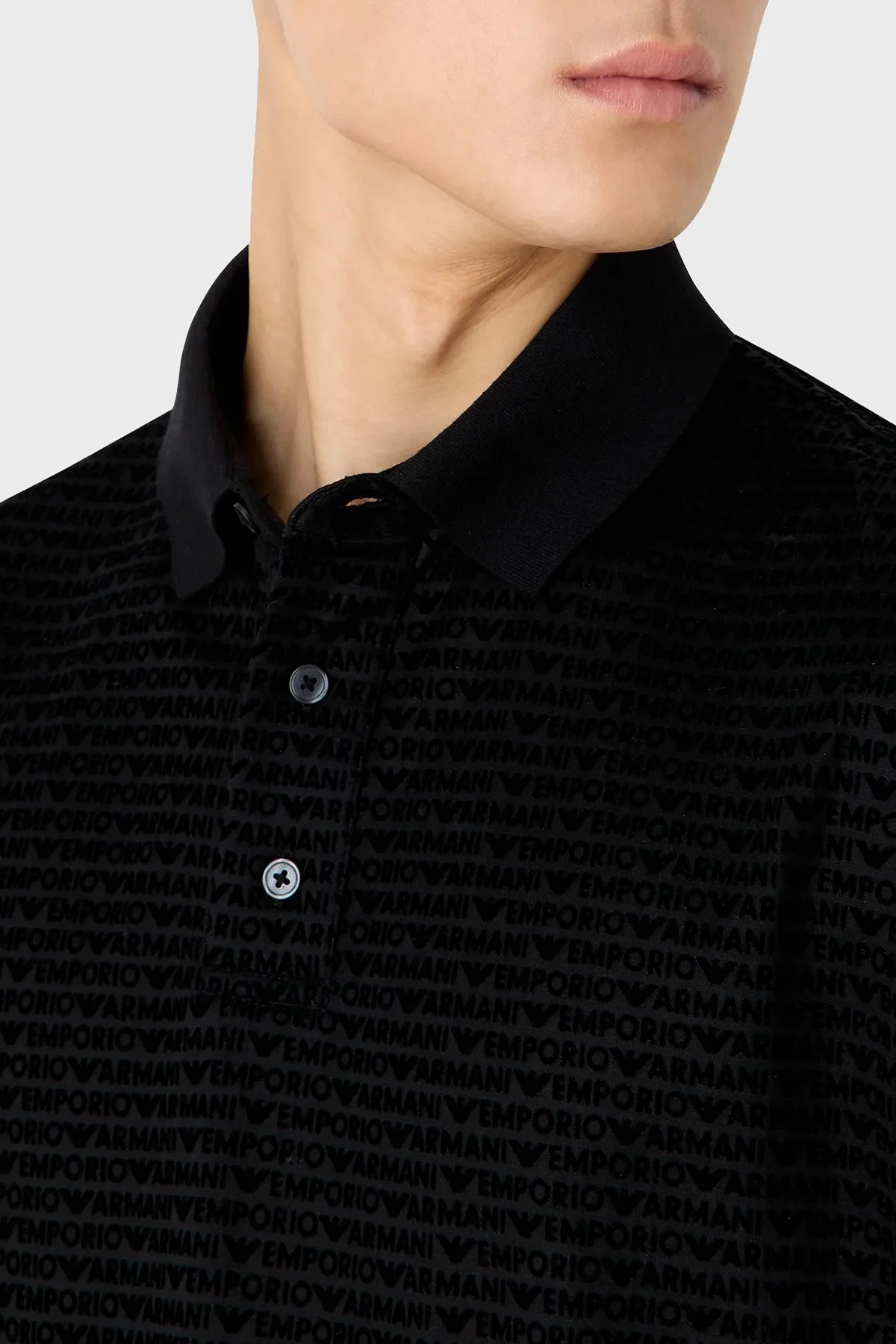 Emporio Armani Pamuklu Regular Fit Uzun Kollu Erkek Polo Yaka T Shirt 3D1FE7 1JUVZ 0999 SİYAH - 2