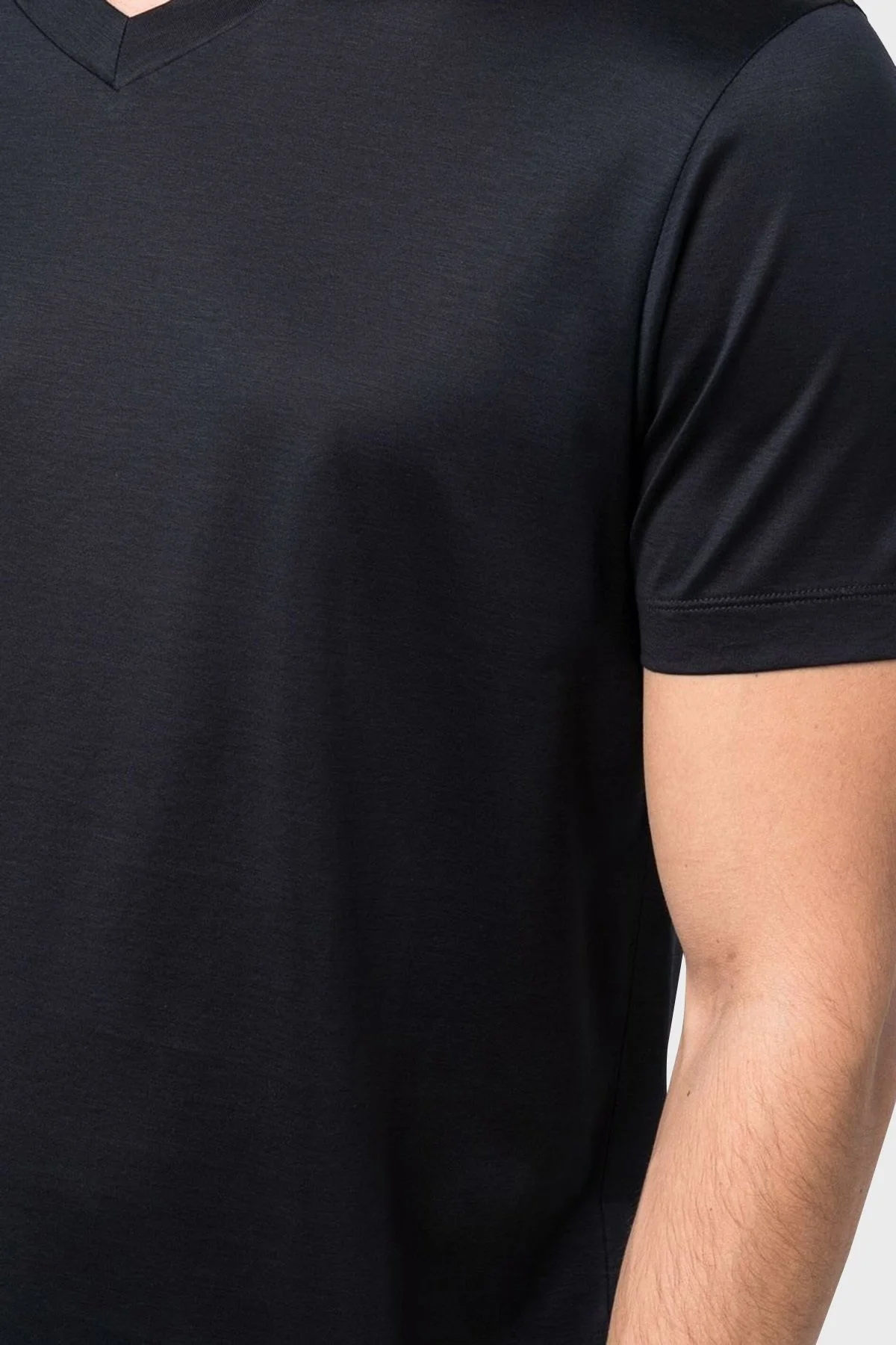 Emporio Armani Pamuklu Regular Fit V Yaka Erkek T Shirt 8N1TE7 1JUVZ 0920 LACİVERT - 2