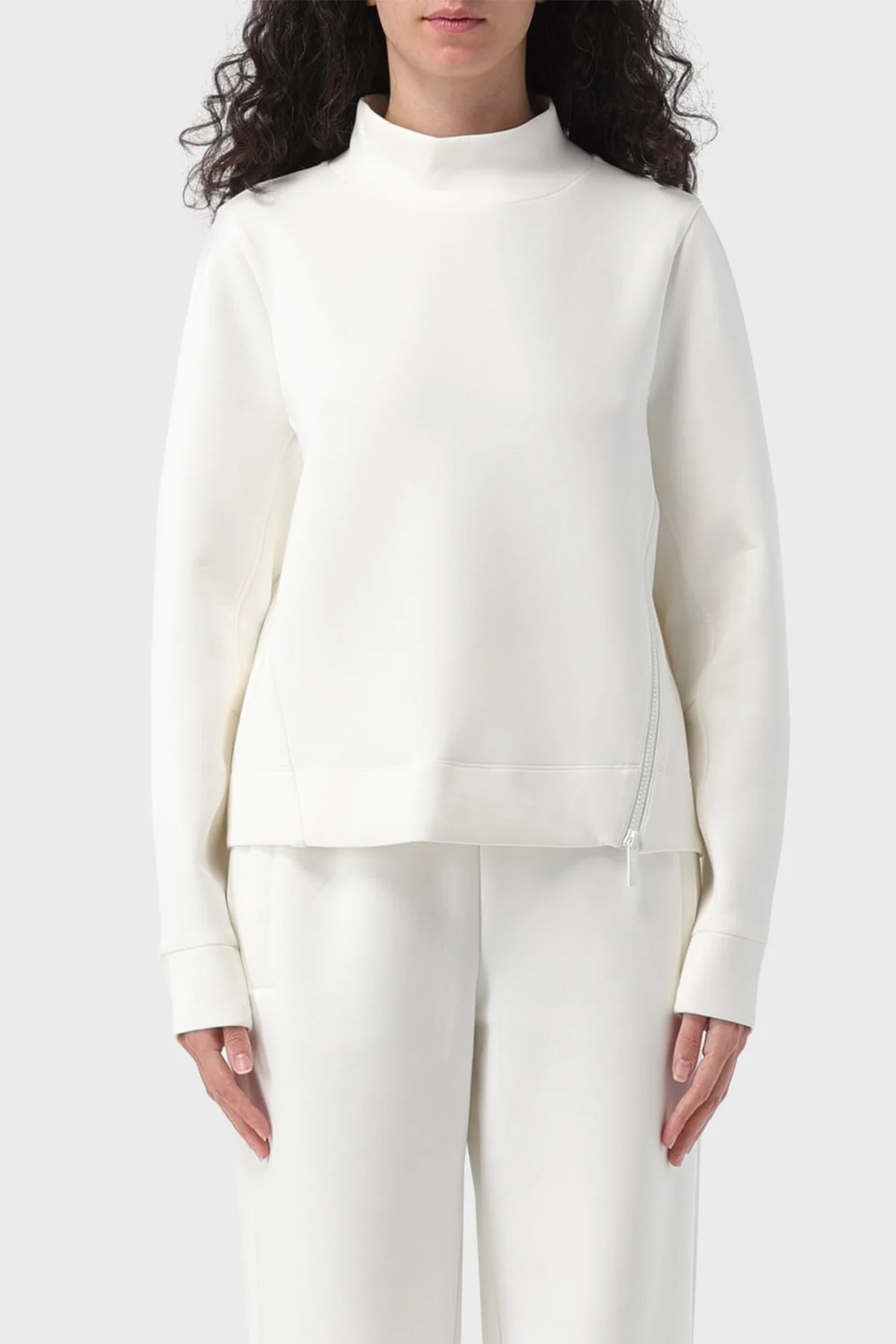 Emporio Armani Pamuklu Regular Fit Yarım Balıkçı Yaka Bayan Sweat 6R2M6D 1JHSZ 0101 BEYAZ - 1