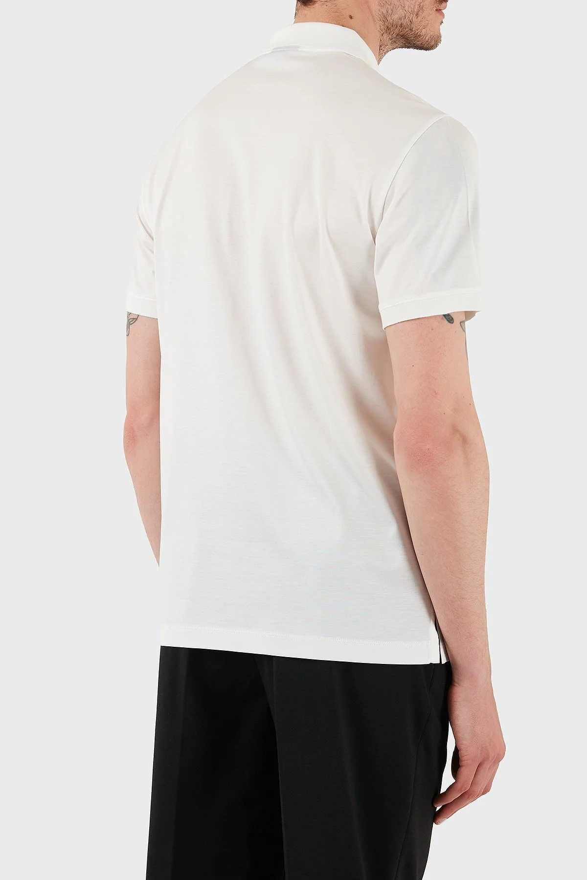 Emporio Armani Pamuklu Regular Fit Yarım Fermuarlı Erkek Polo Yaka T Shirt EM001082 AF10017 U0003 BEYAZ - 3